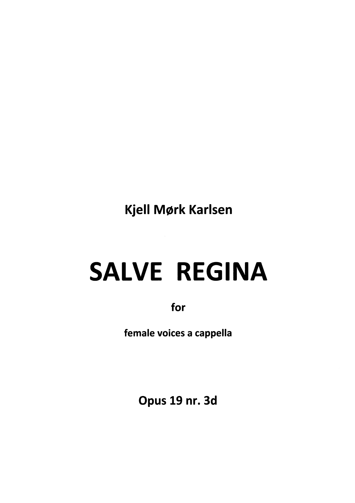 Salve Regina, op. 19, nr. 3d