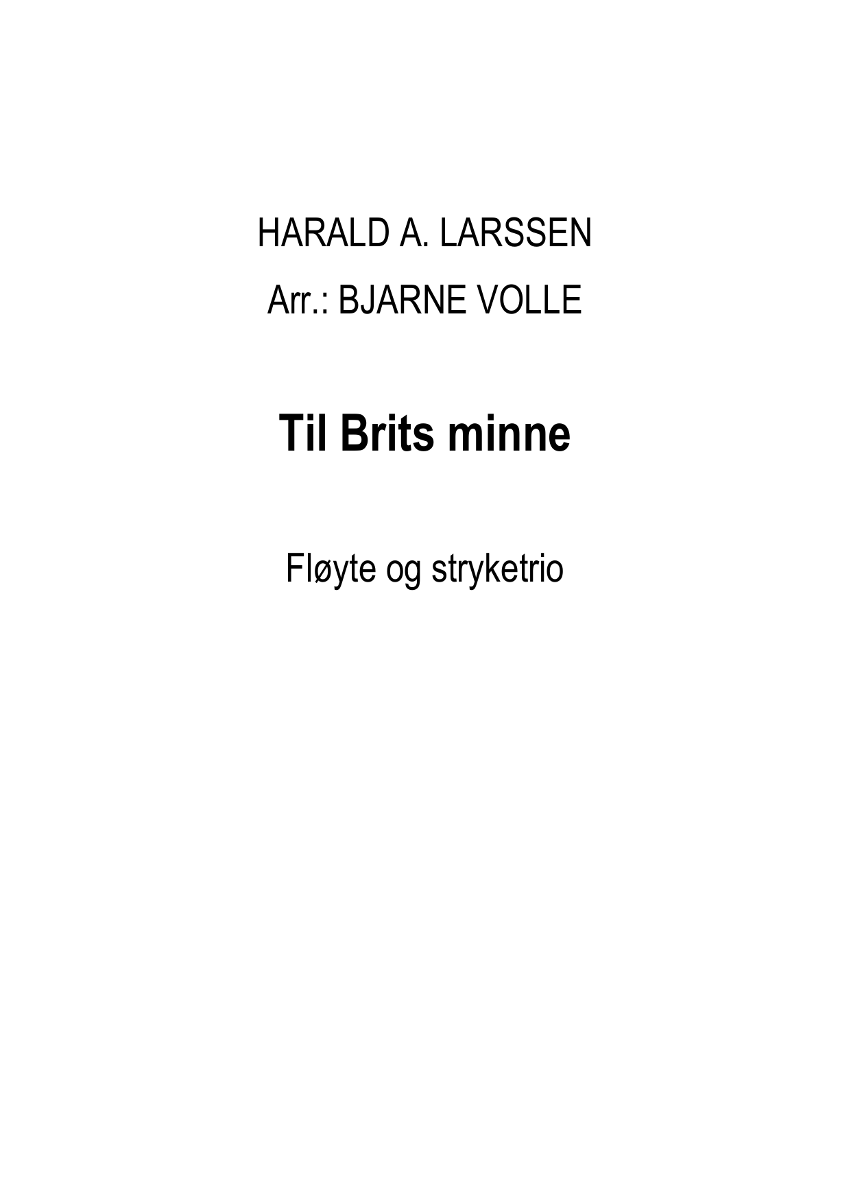 Til Brits minne - Fløyte og stryketrio