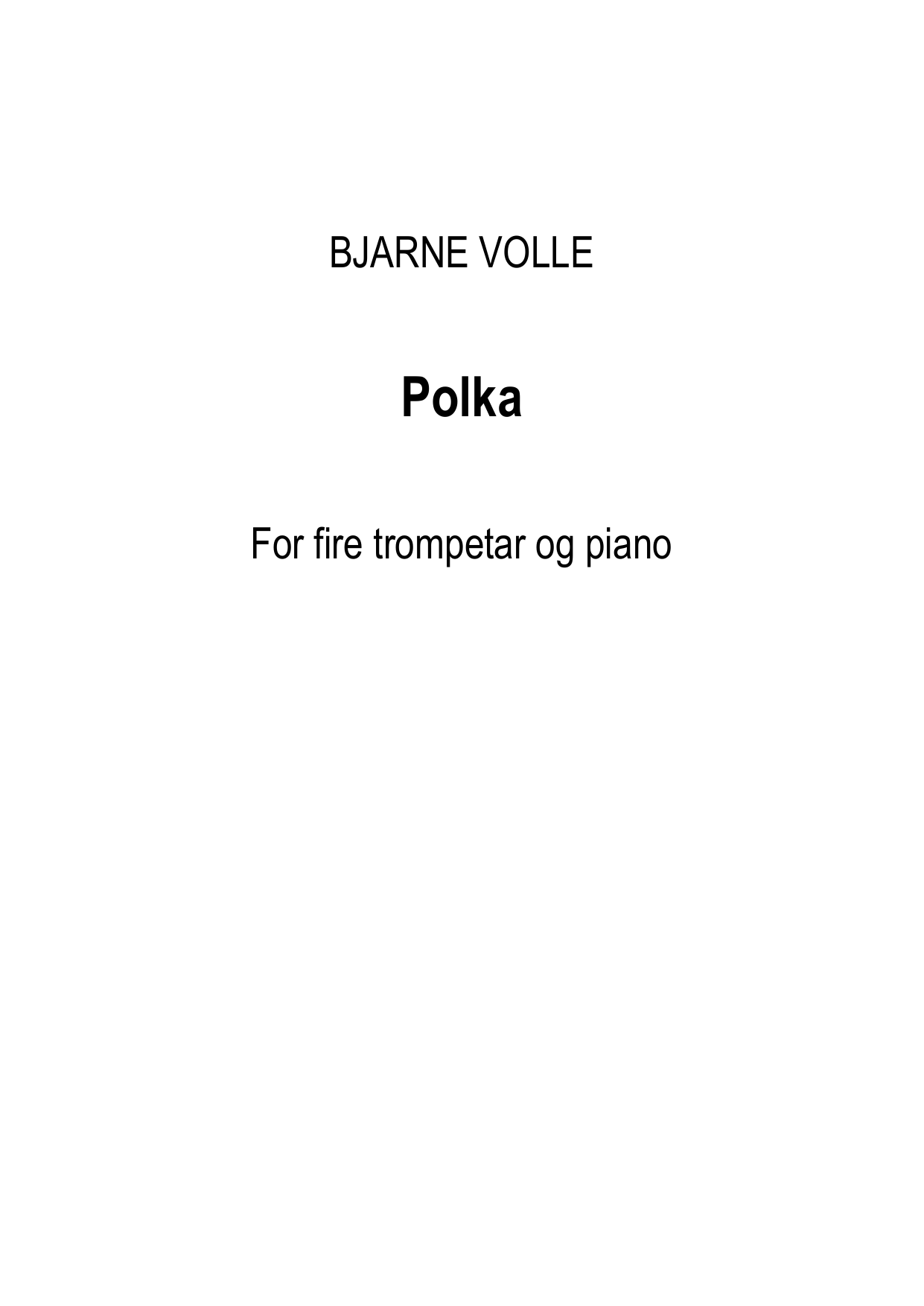 Polka - For fire trompetar og piano