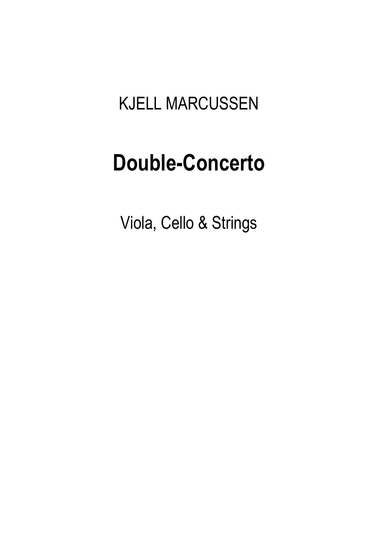 Double Concerto - For viola, cello & strings