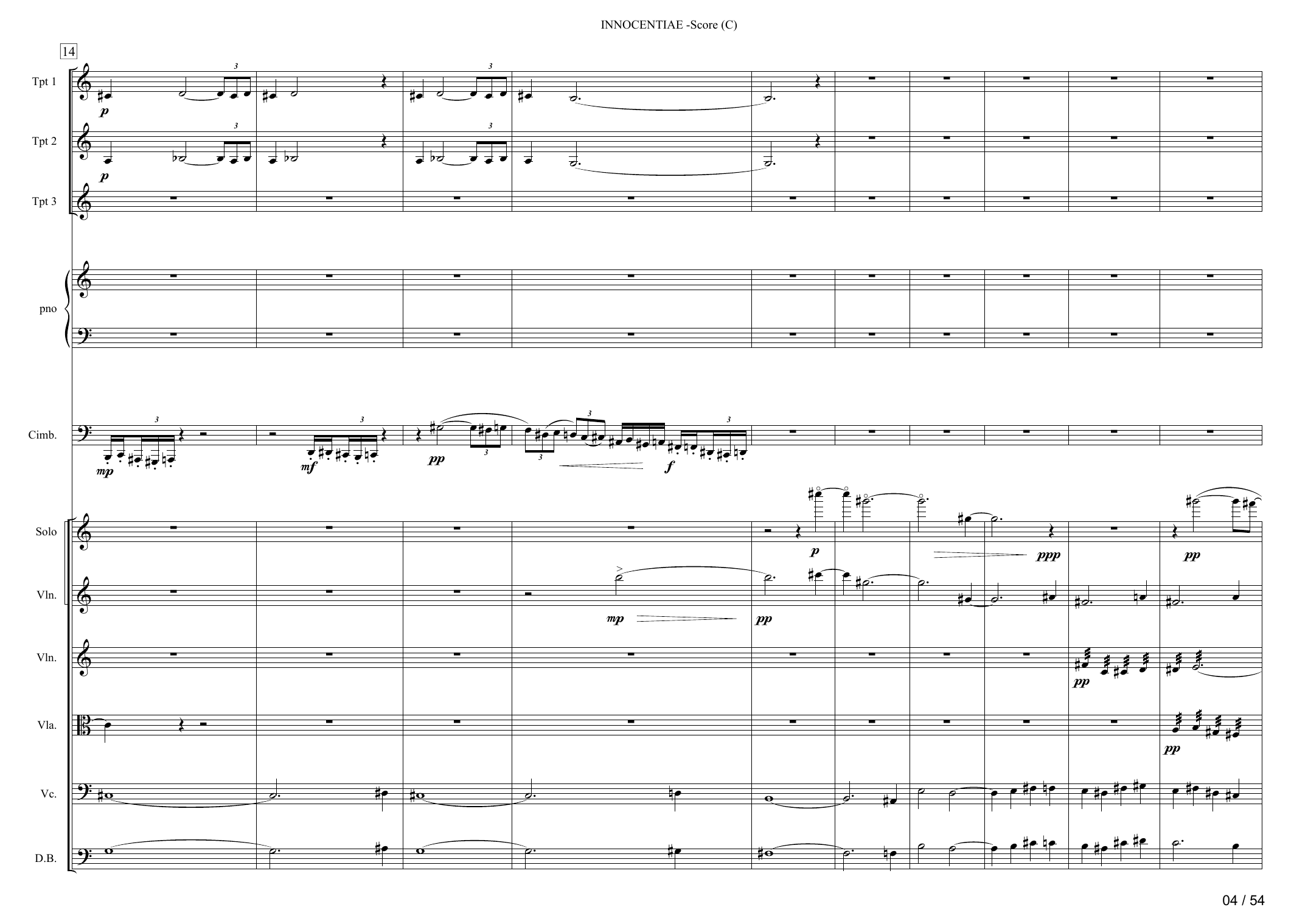 Innocentiae - Concerto for cimbasso & 2 trumpets, strings and piano in 4 movements - Image 4