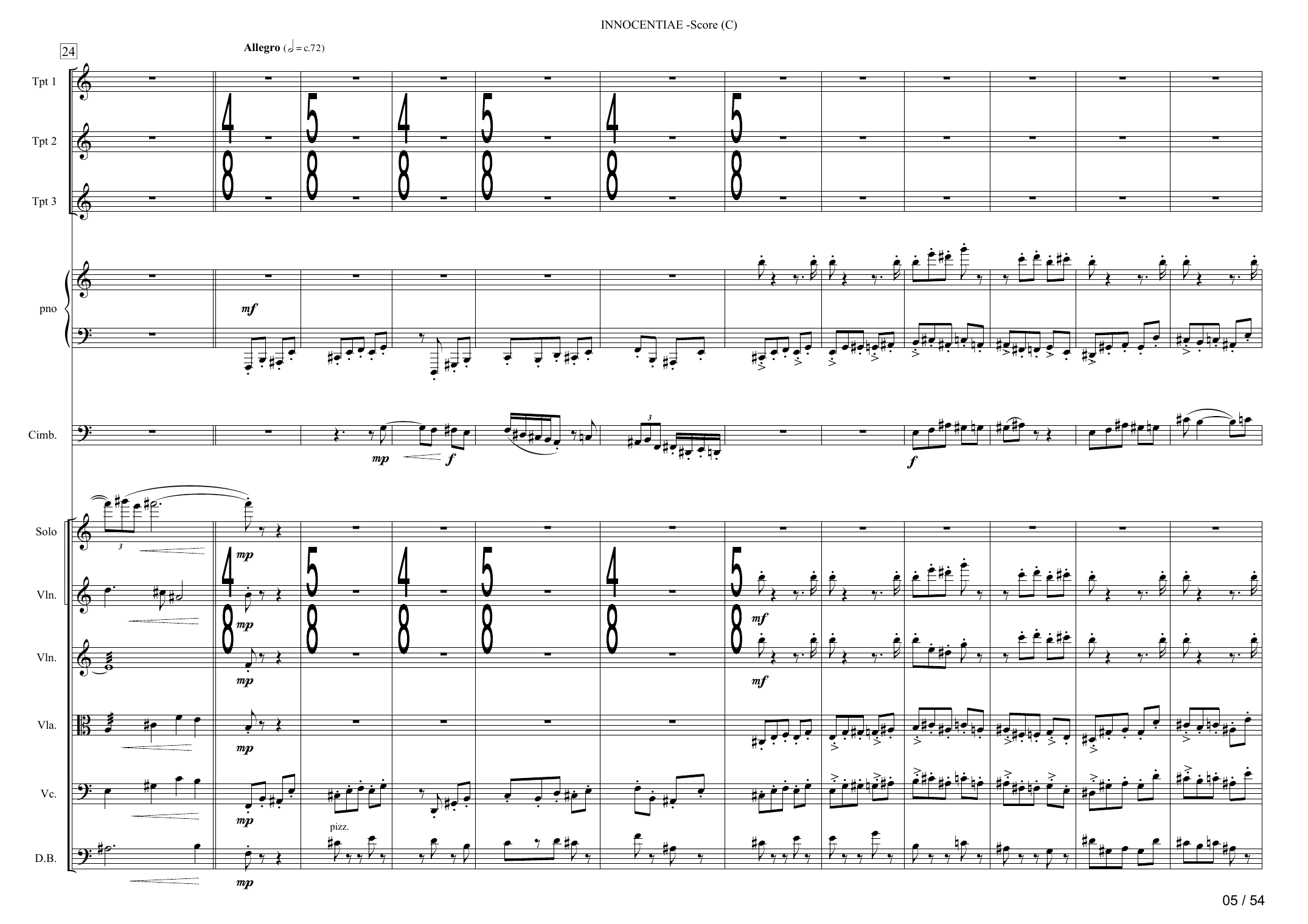 Innocentiae - Concerto for cimbasso & 2 trumpets, strings and piano in 4 movements - Image 5