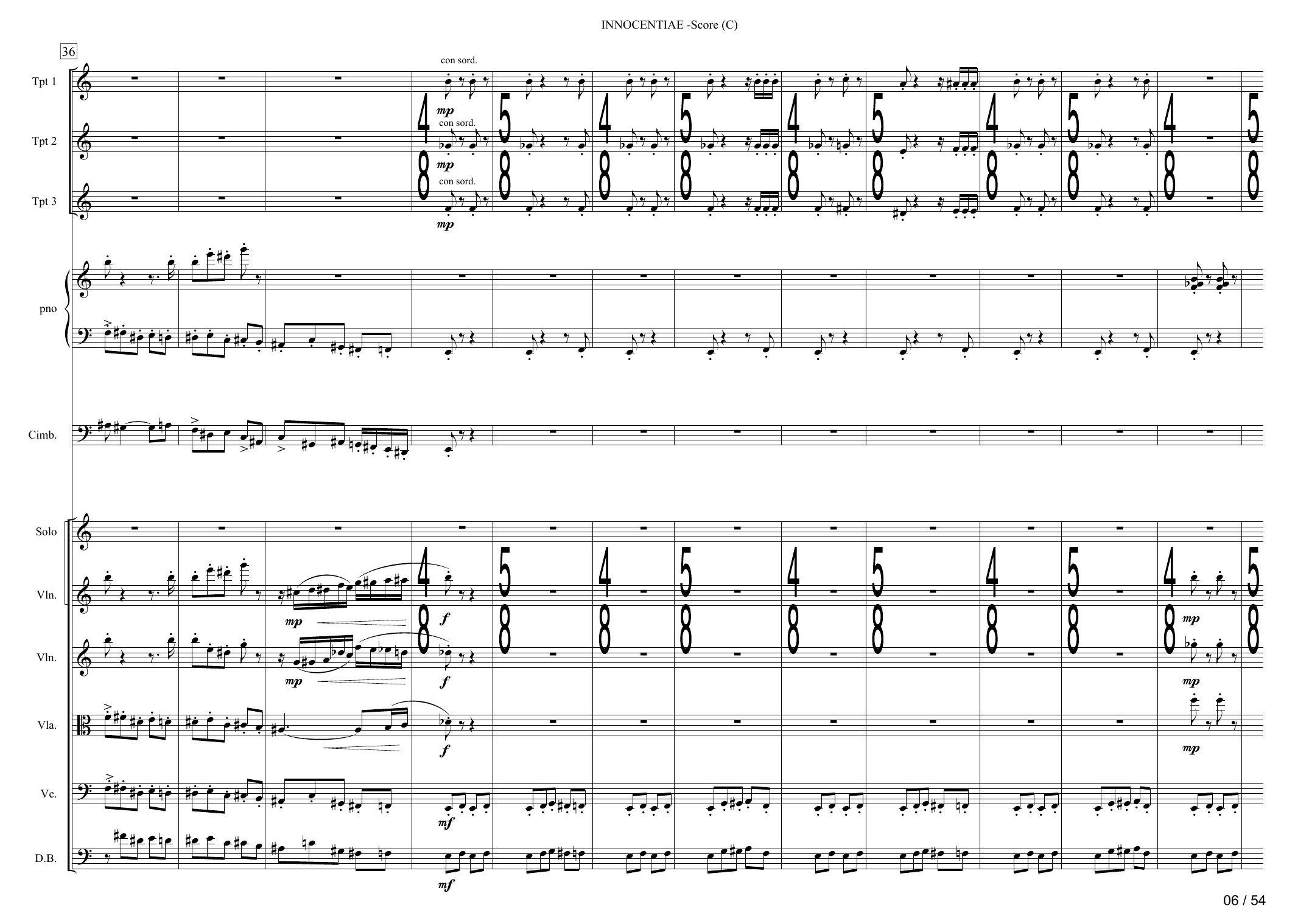 Innocentiae - Concerto for cimbasso & 2 trumpets, strings and piano in 4 movements - Image 6