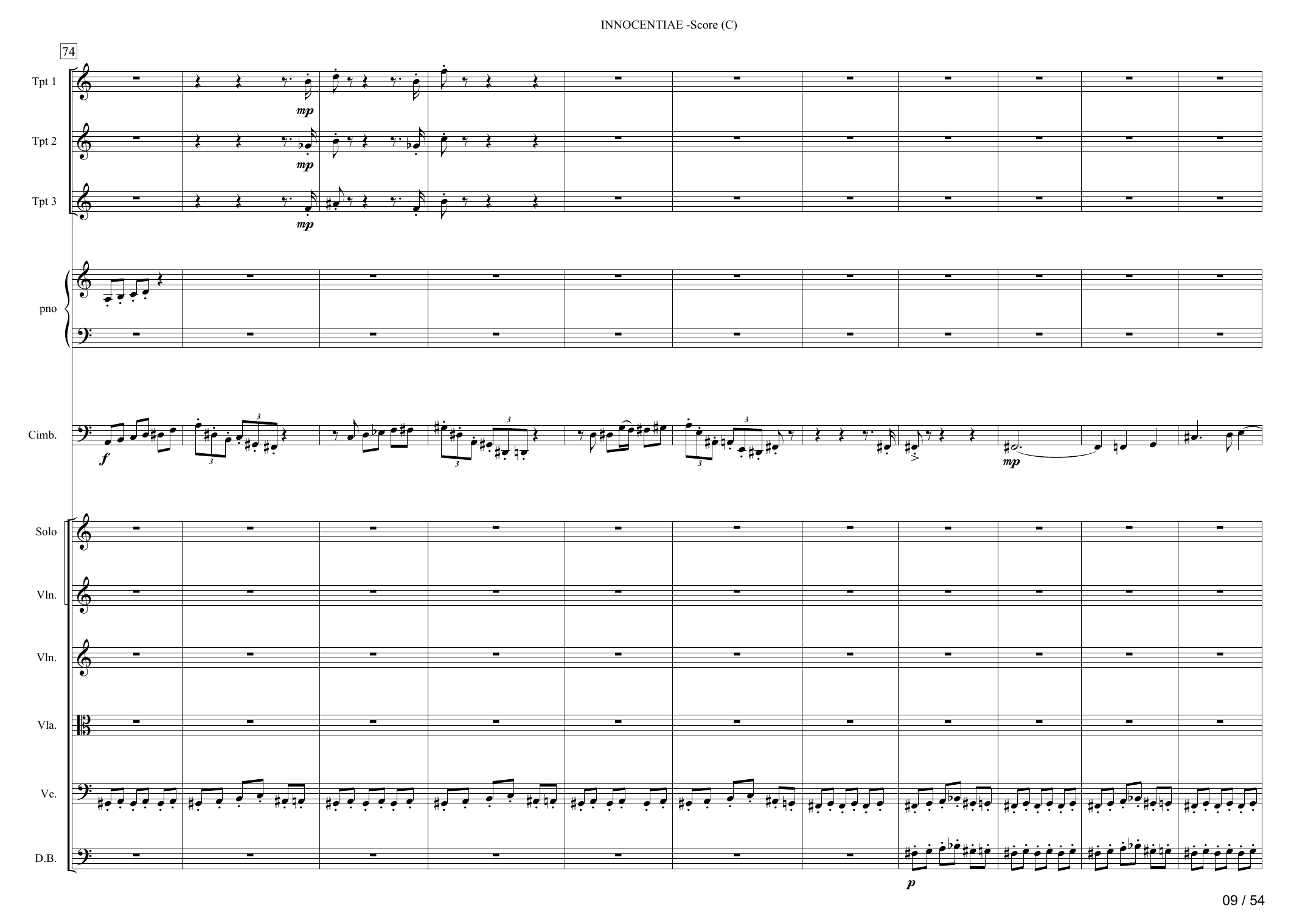 Innocentiae - Concerto for cimbasso & 2 trumpets, strings and piano in 4 movements - Image 9