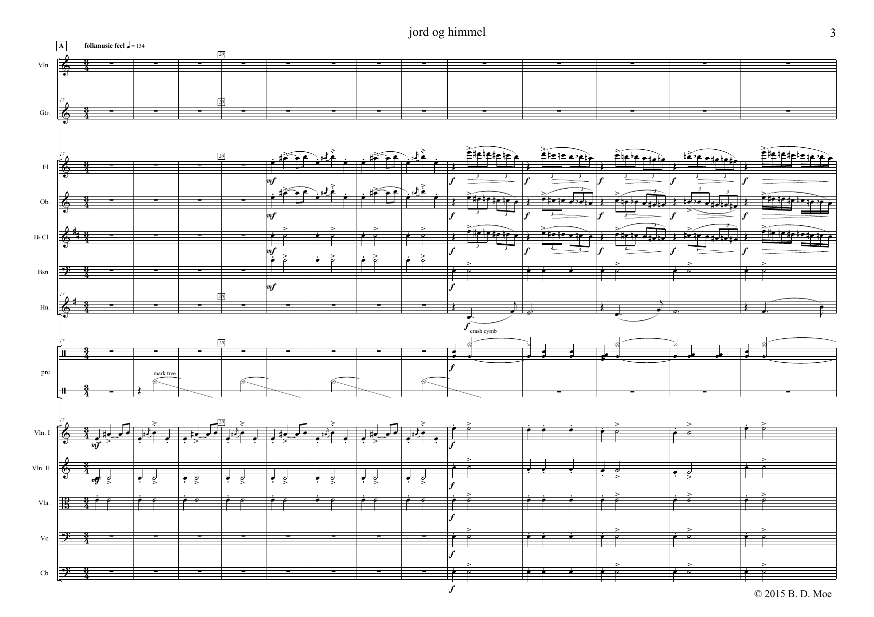 Jord og himmel - Solo violin, solo guitar(improvising) and orchestra - Image 6