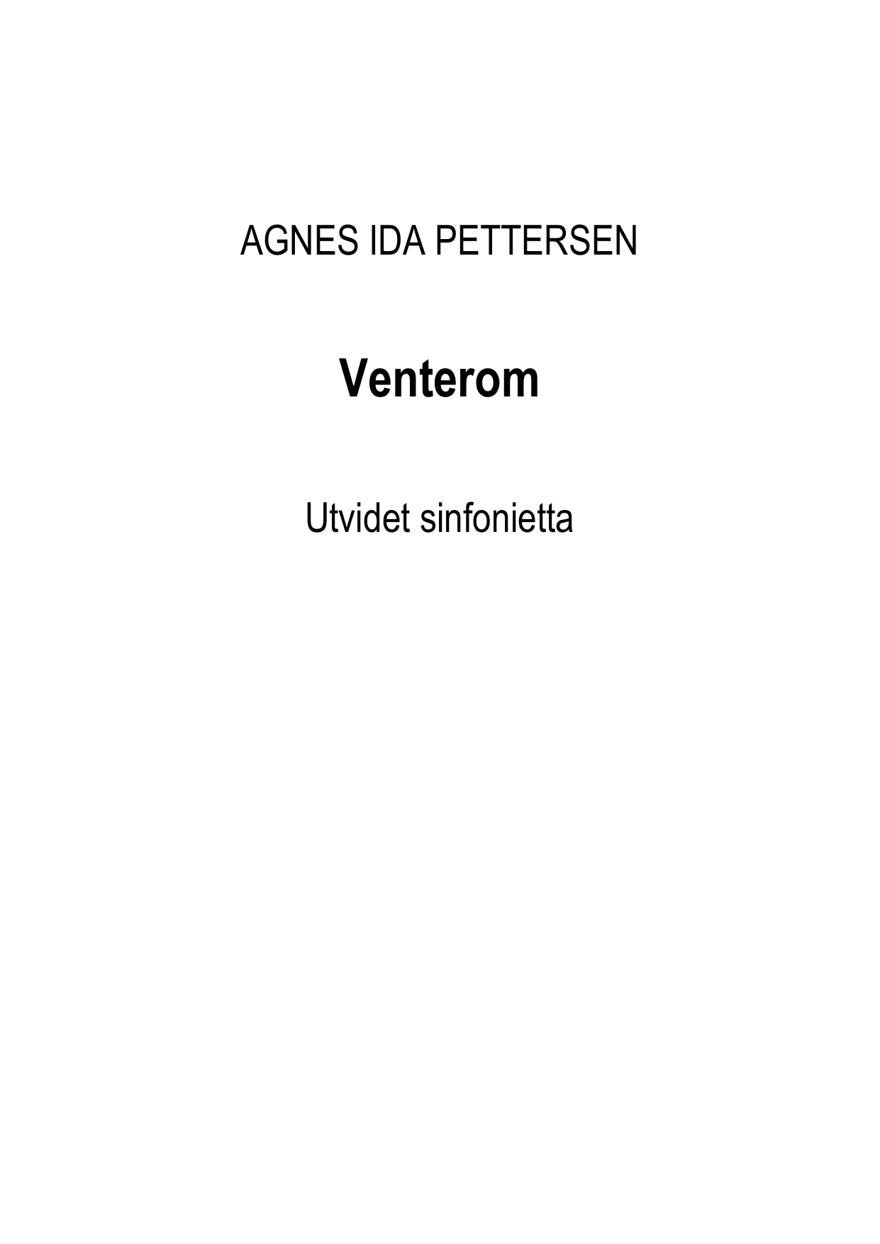 Venterom - For utvidet sinfonietta