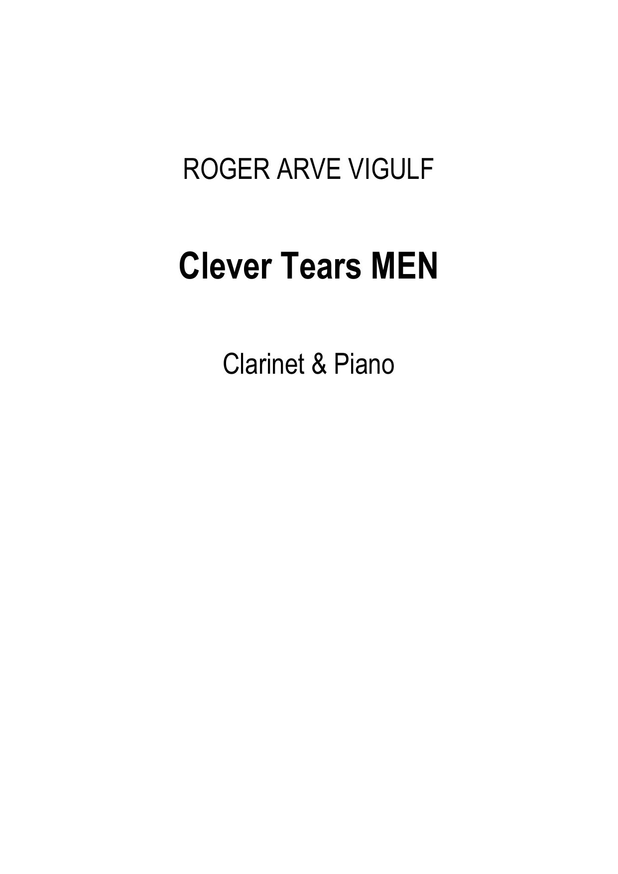 Clever Tears MEN - for Clarinet& Piano