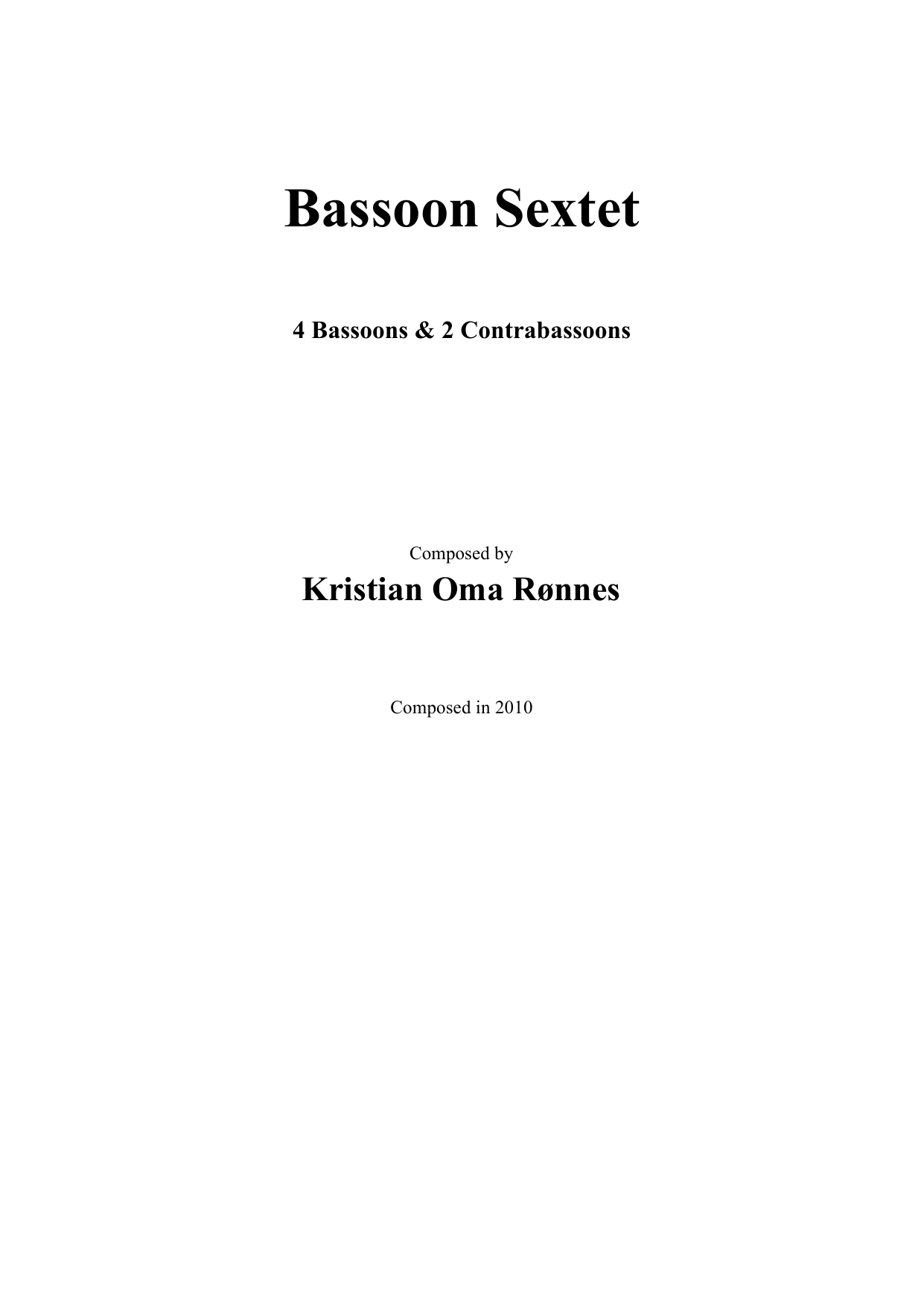 Bassoon Sextet