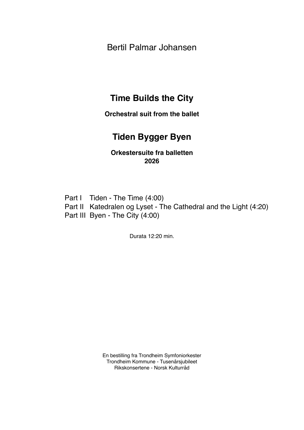Time Builds the City - Orchestral Suite from the ballet - Image 3