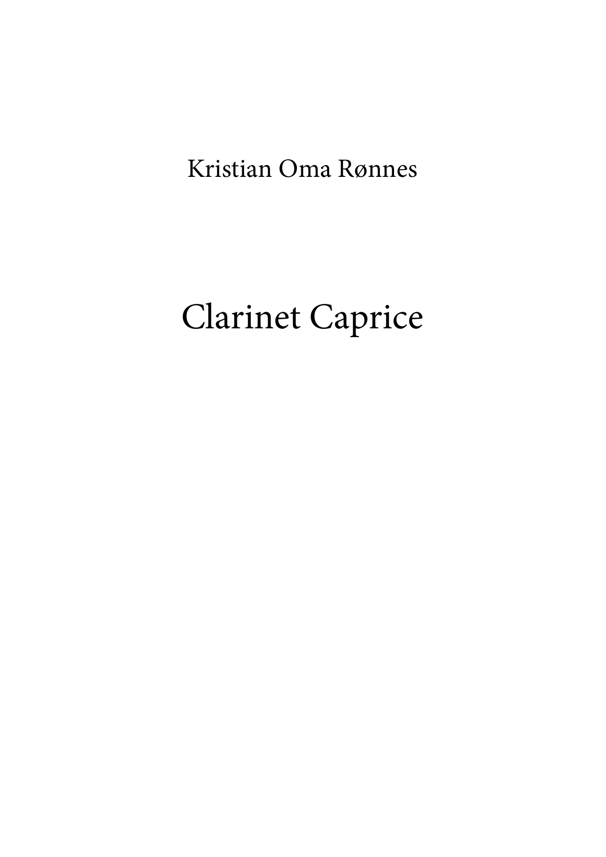 Clarinet Caprice