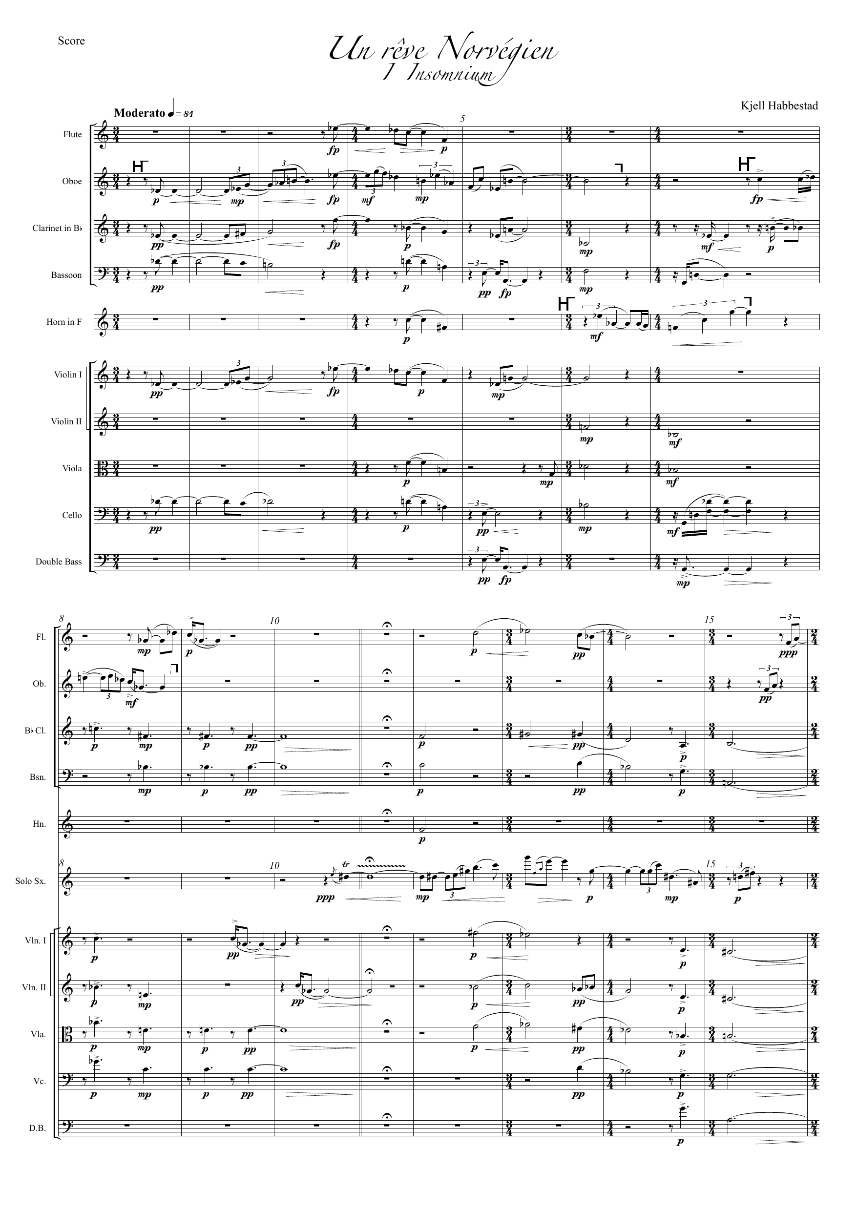Un rêve Norvégien - Version for saxophone and sinfonietta