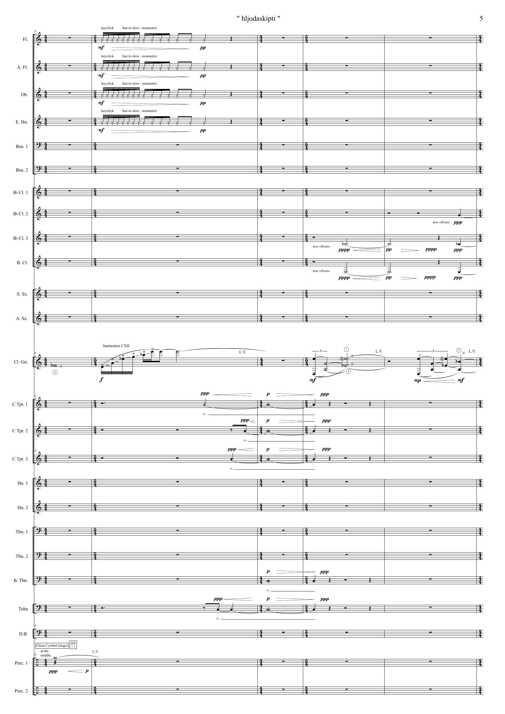 "hljodaskipti" - For guitar and symphonic wind-ensemble - Image 5