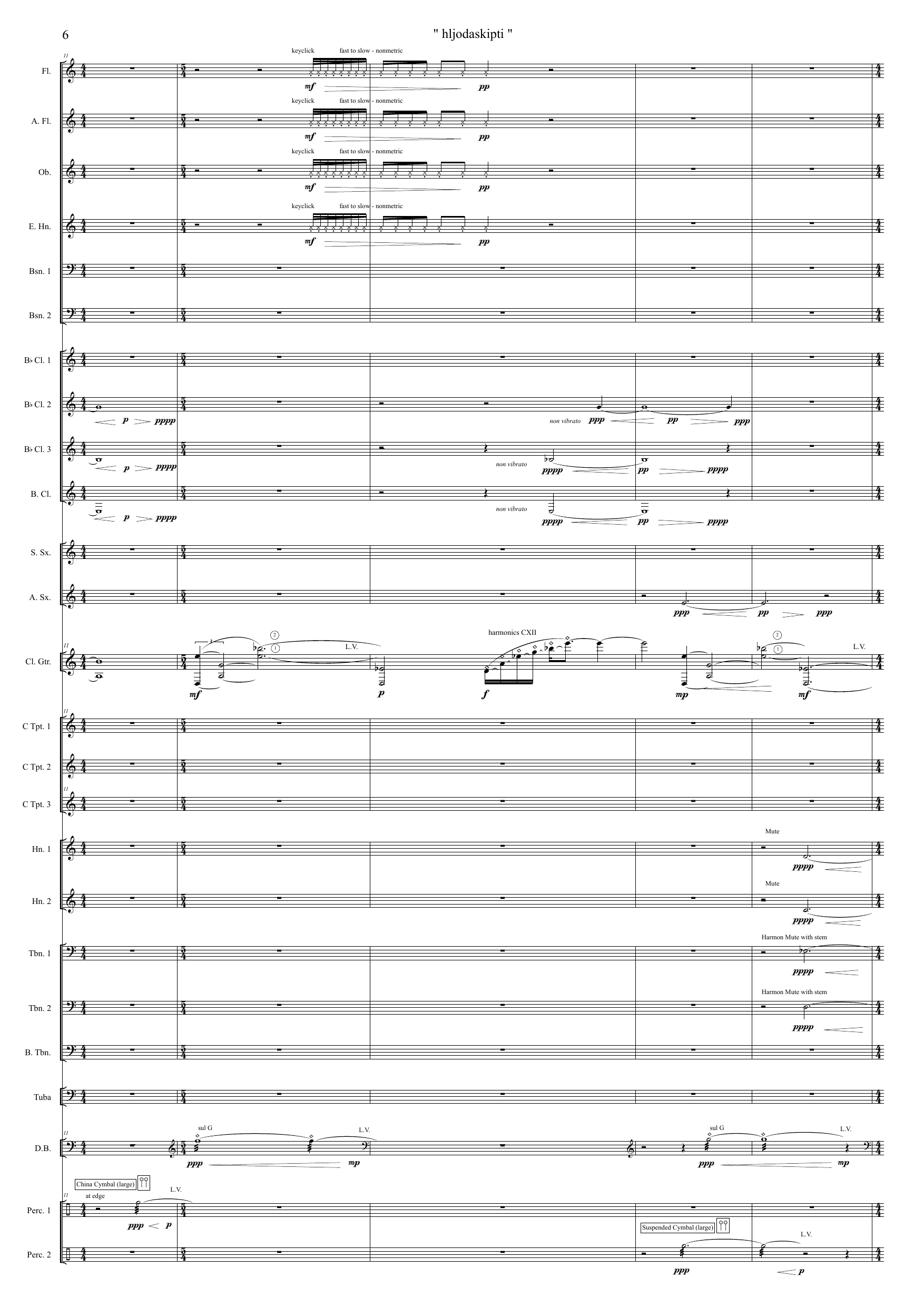 "hljodaskipti" - For guitar and symphonic wind-ensemble - Image 6