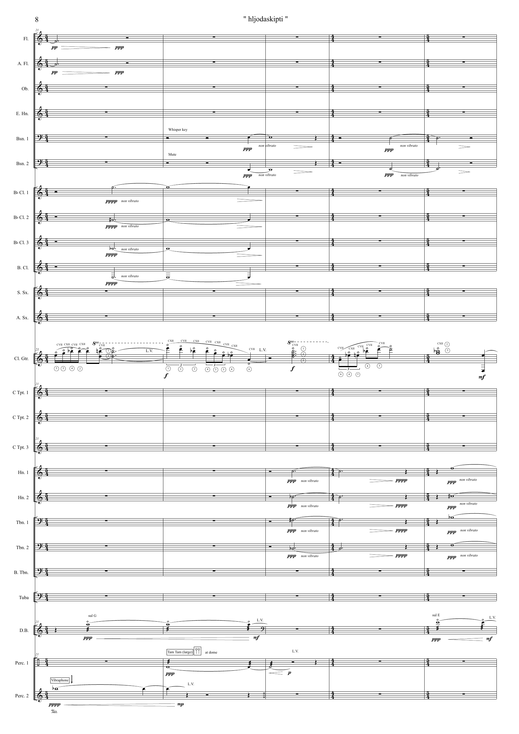 "hljodaskipti" - For guitar and symphonic wind-ensemble - Image 8