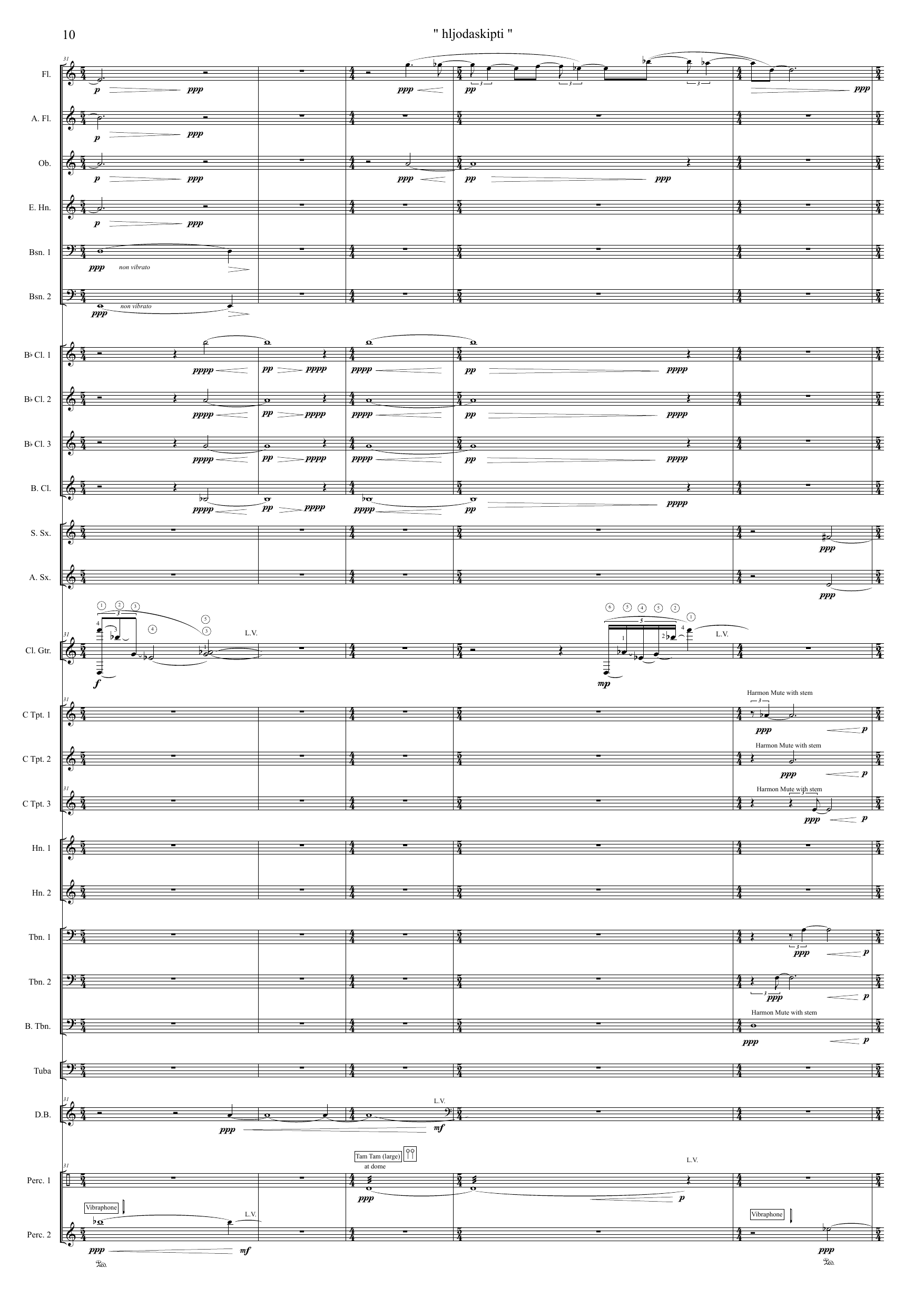 "hljodaskipti" - For guitar and symphonic wind-ensemble - Image 10