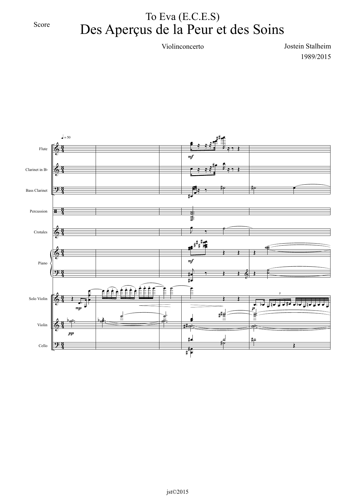 Des Aperçus de la Peur et des Soins - Violin concerto