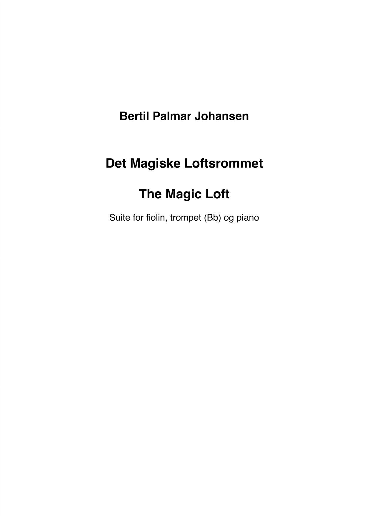 The Magic Loft - Suite for violin, trumpet and piano