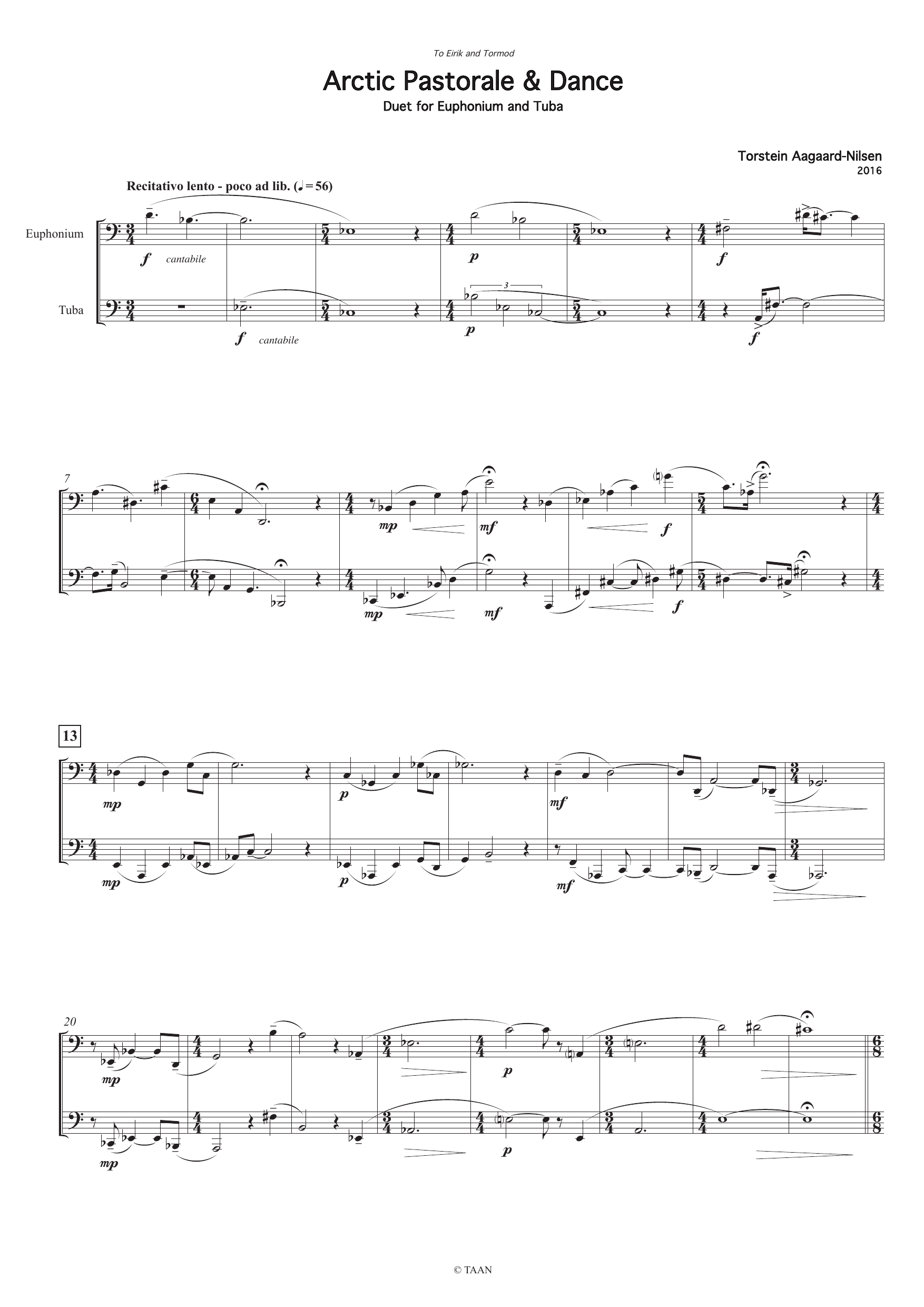 Arctic Pastorale & Dance - Duet for Euphonium and Tuba