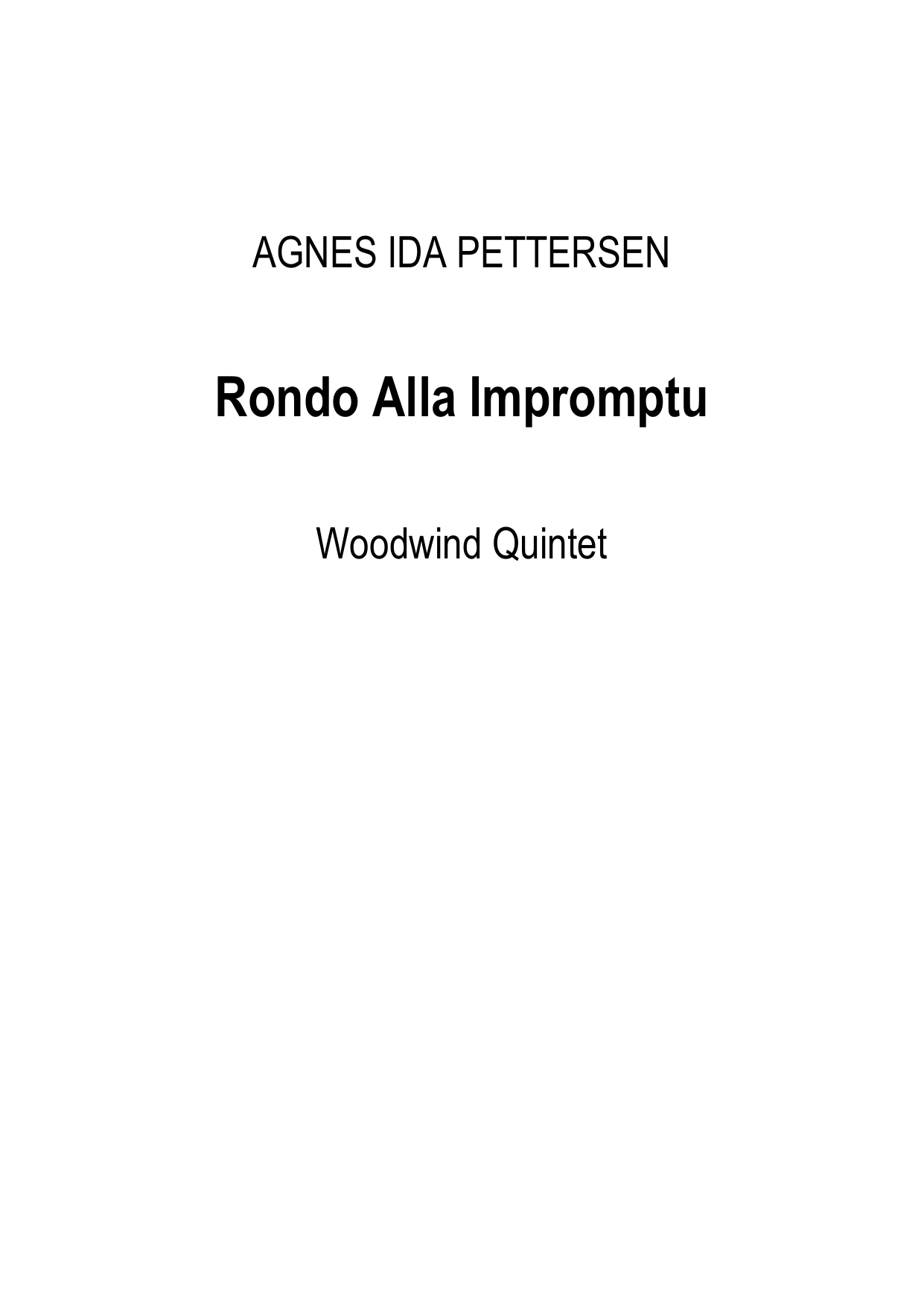 Rondo alla impromptu - For woodwind quintet