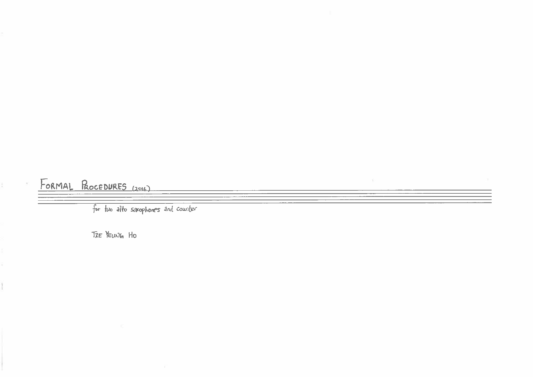 Formal Procedures - For two alto saxophones and counter