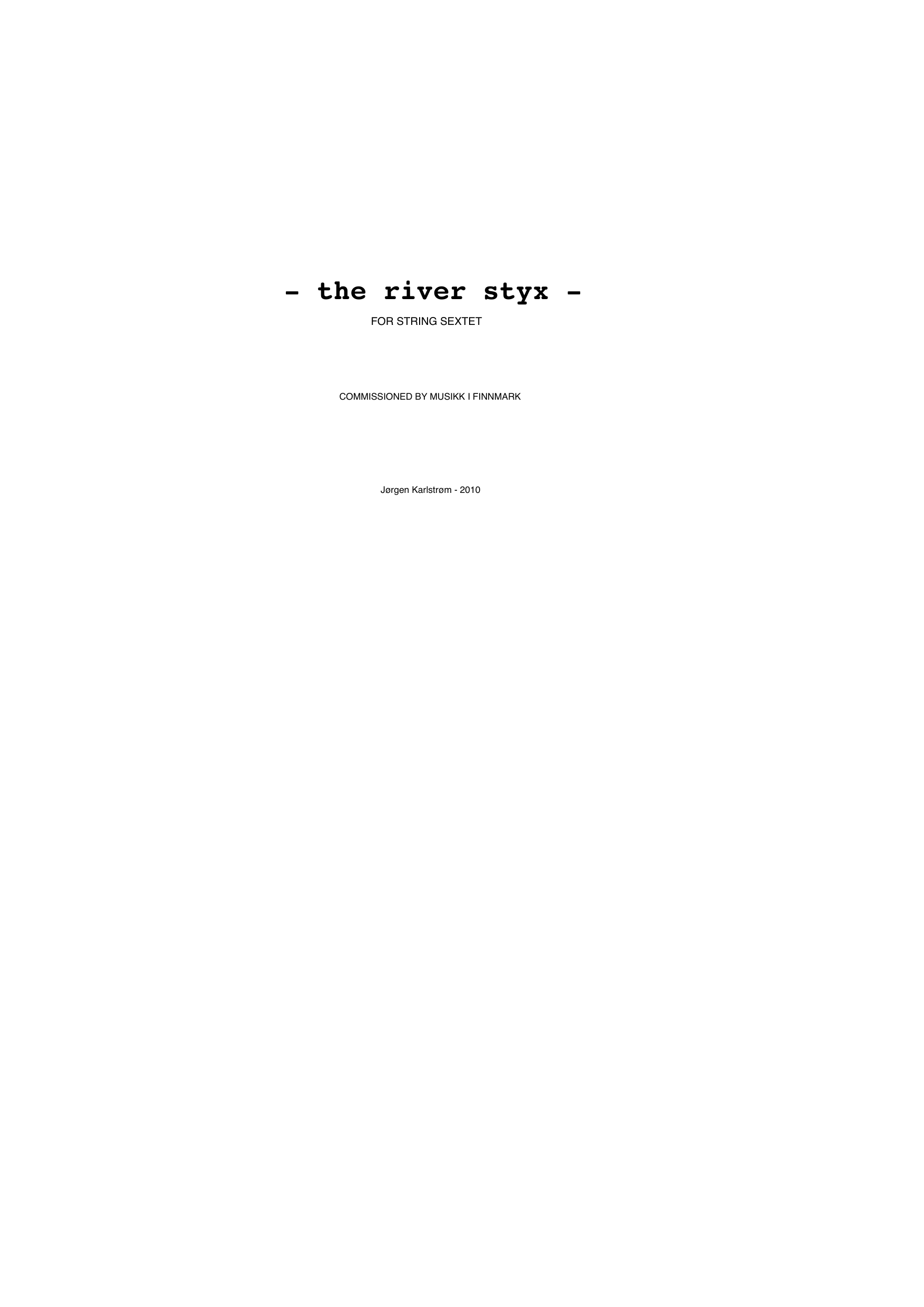 The River Styx - For string sextet