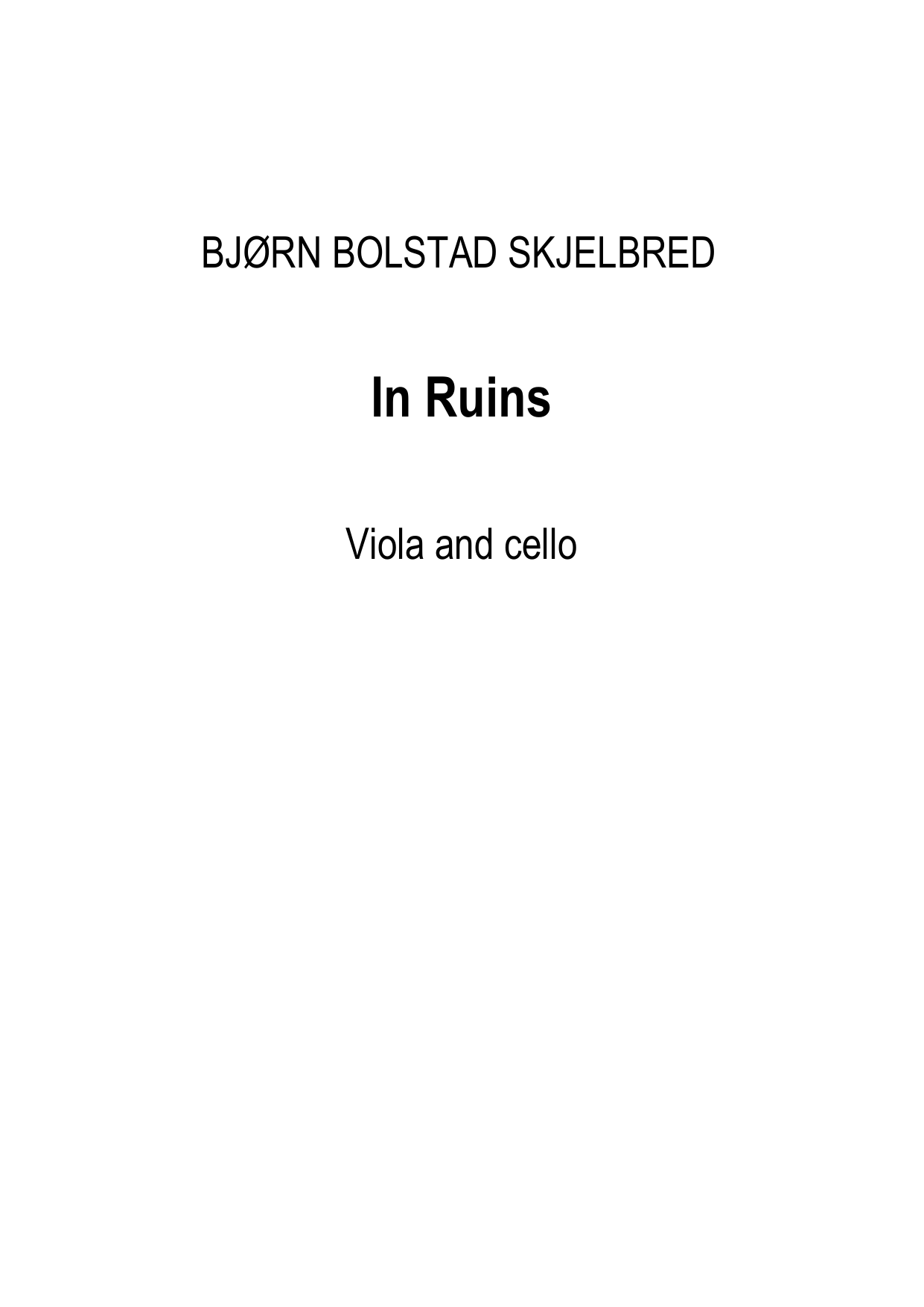 In Ruins - For viola and cello
