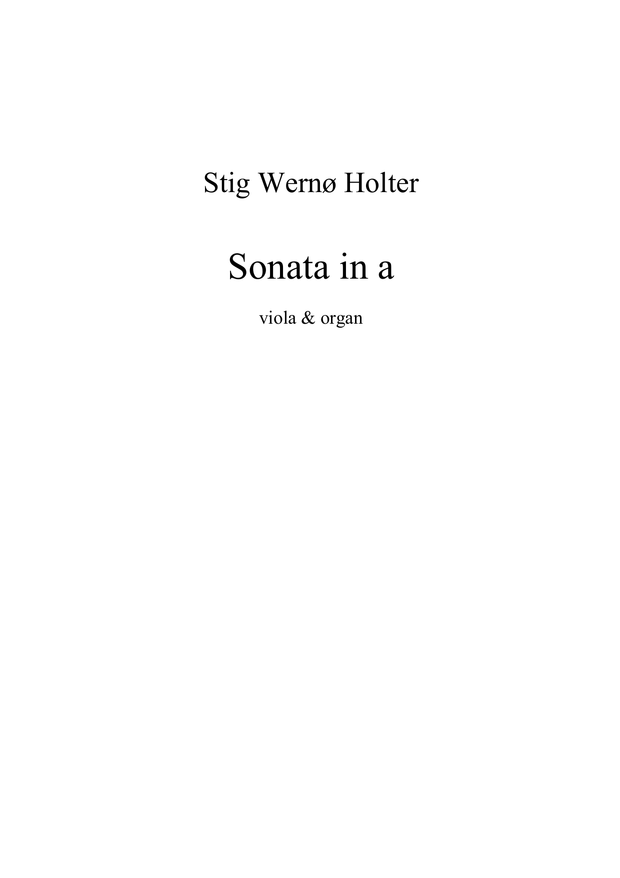 Sonata in a