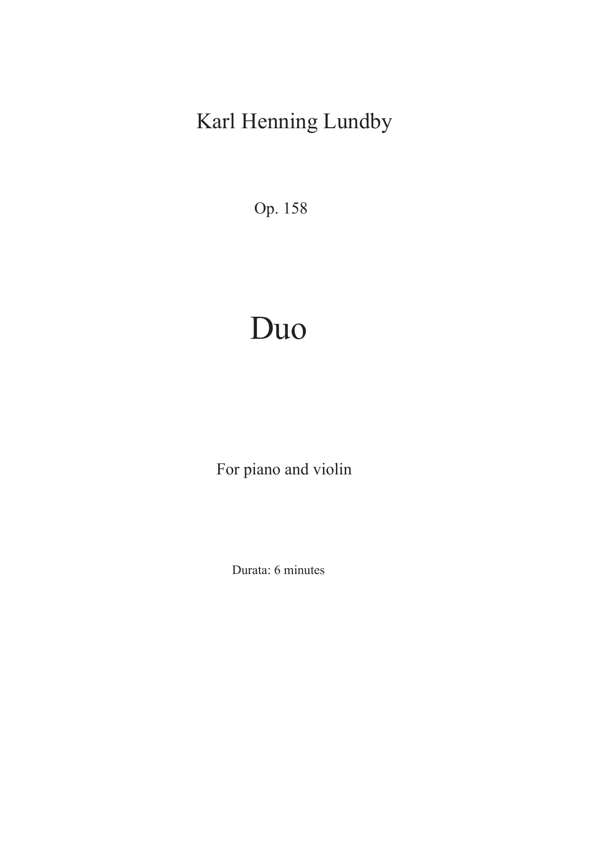 Duo for fiolin og piano, op. 158