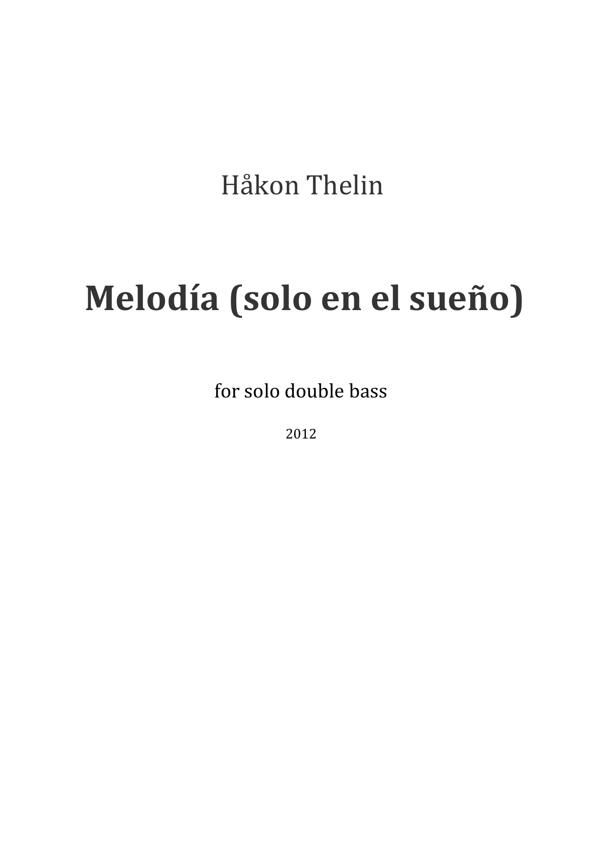 Melodía (solo en el sueño)