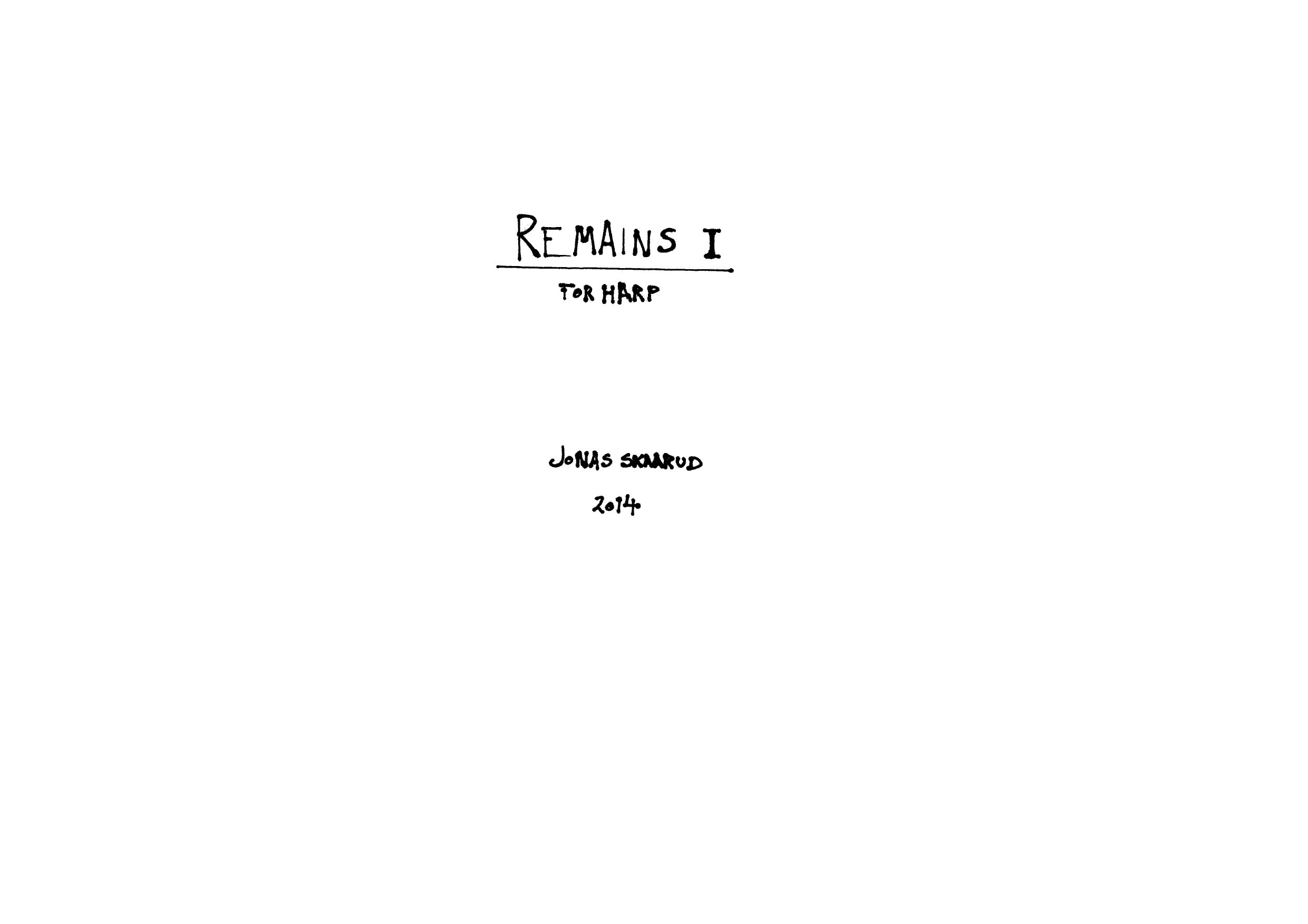 Remains I - For harp