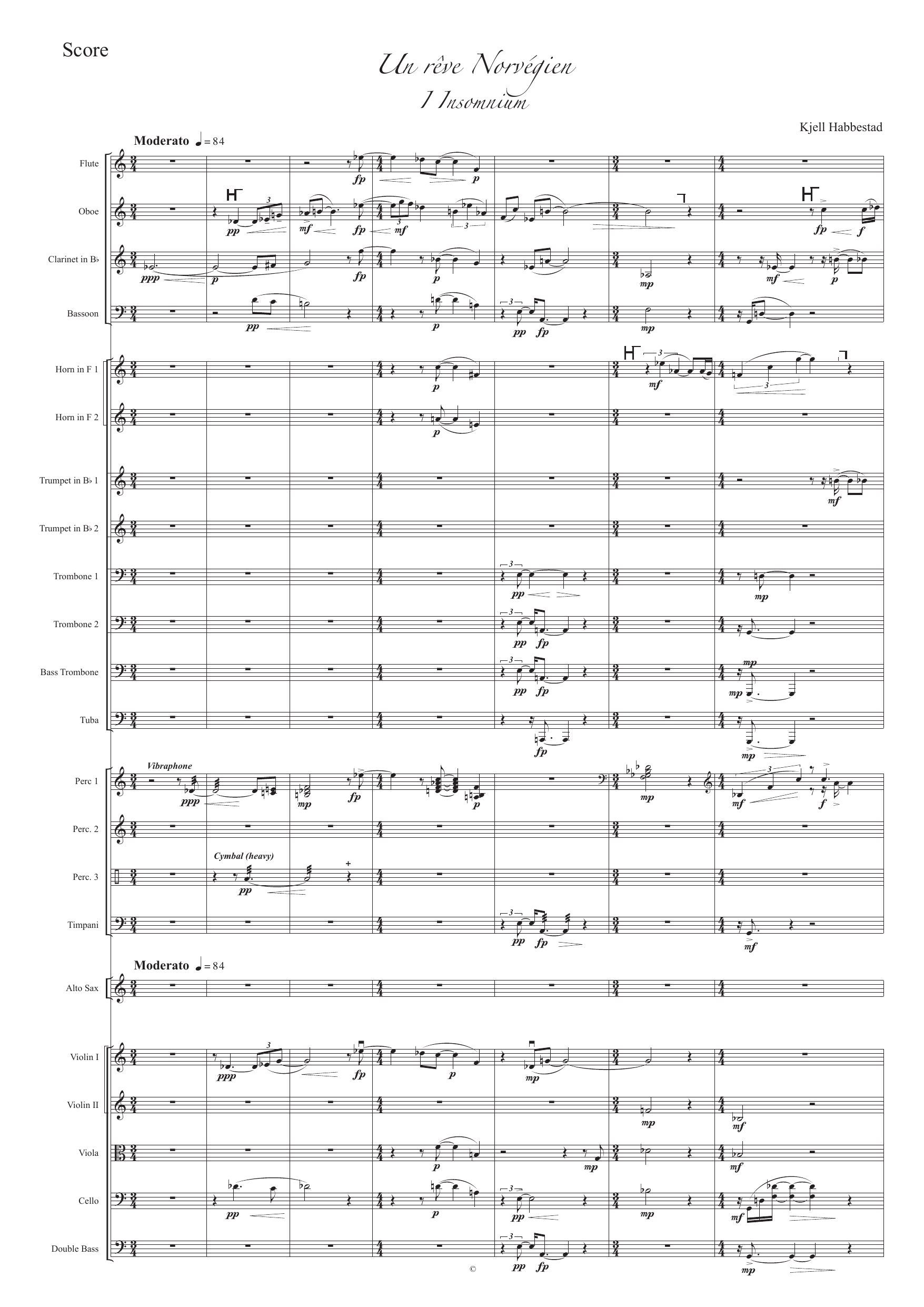 Un rêve Norvégien - Version for saxophone and orchestra