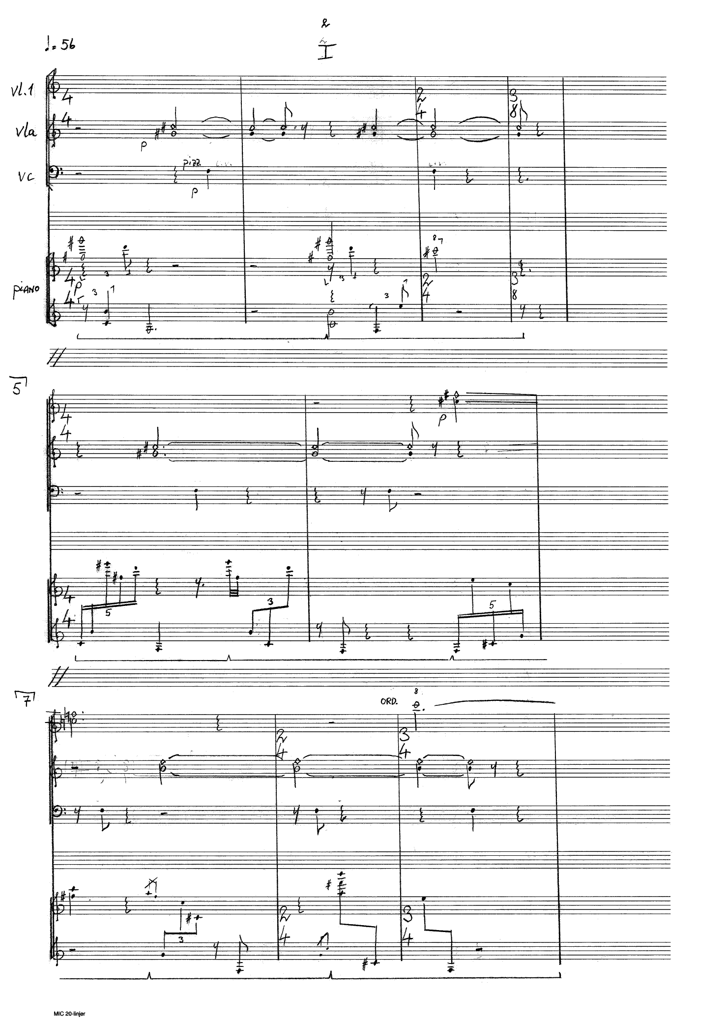 Quartet in Four Parts - For violin, viola and piano - Image 2