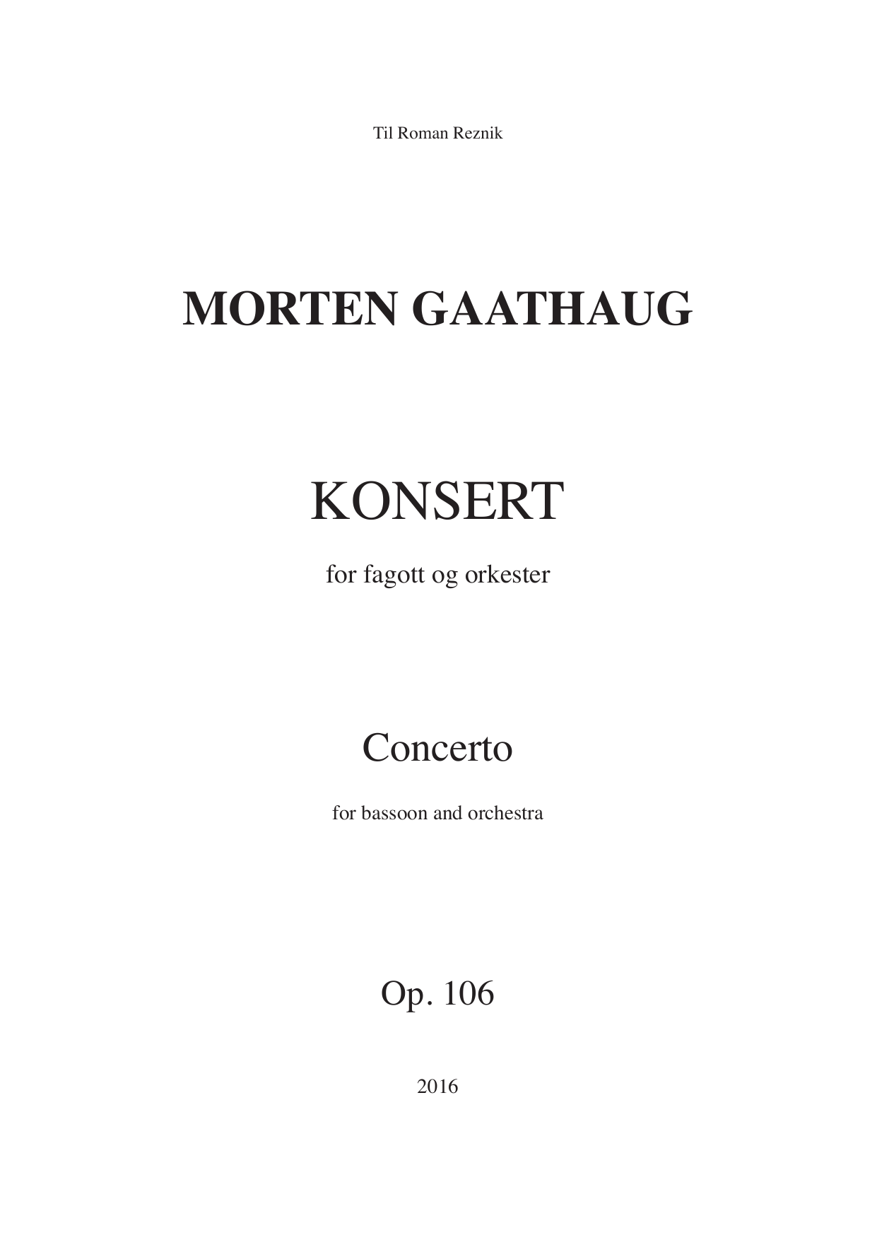 Konsert for fagott og orkester, op. 106
