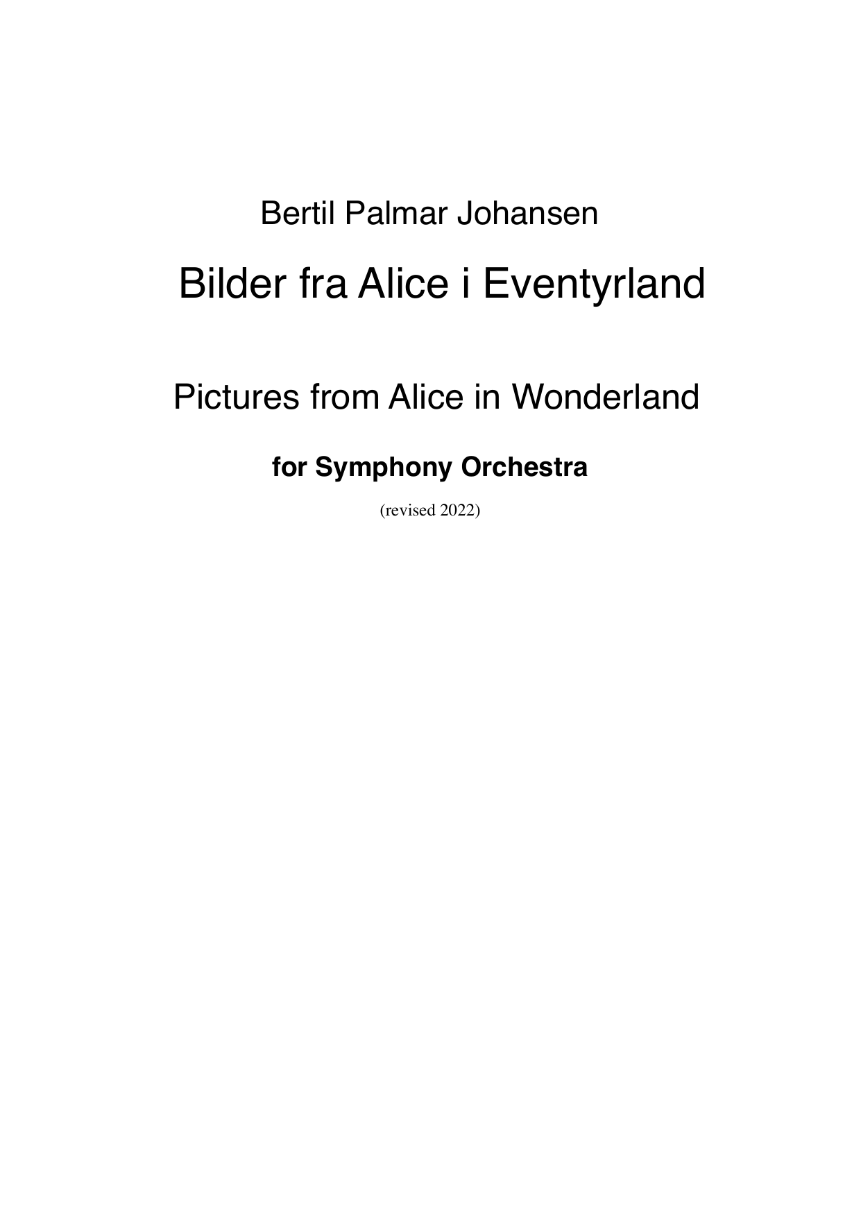 Bilder fra Alice i Eventyrland - for symphony orchestra