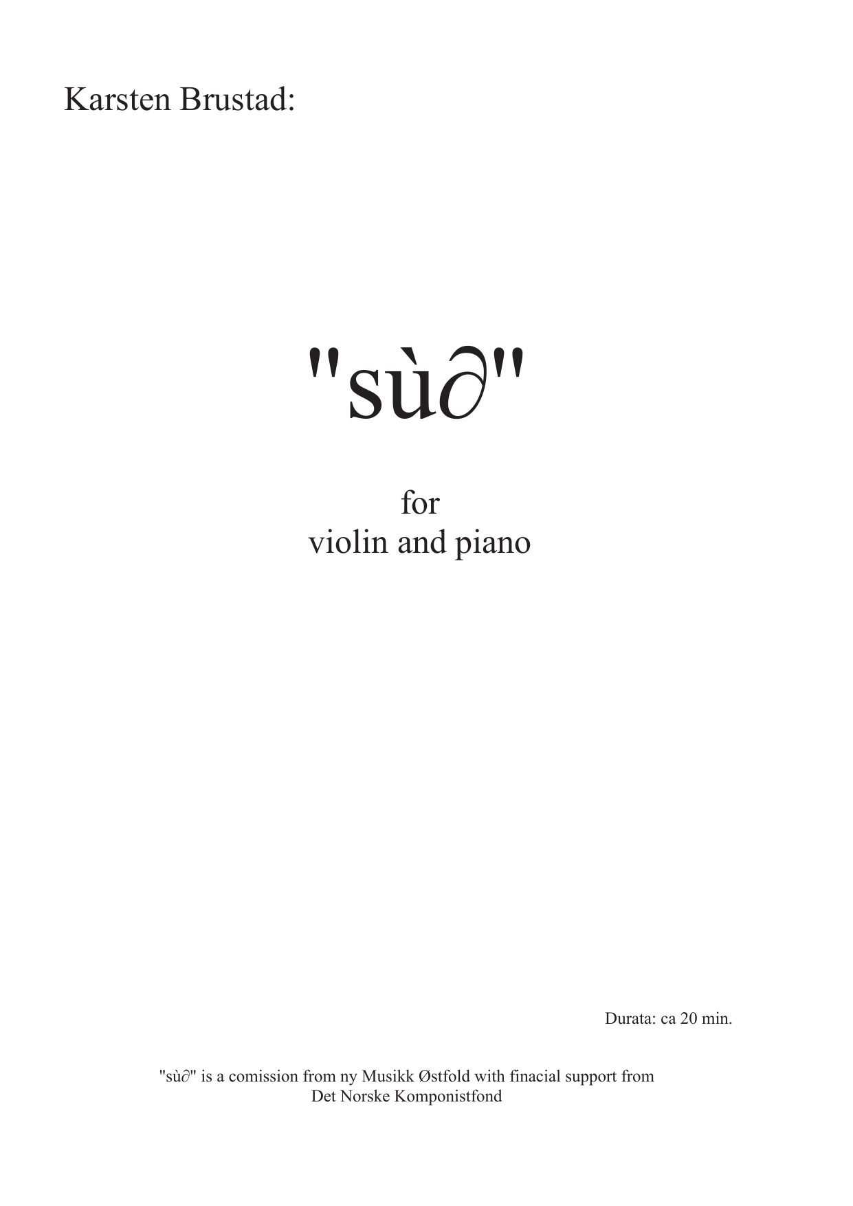 "sùd" - for violin and piano