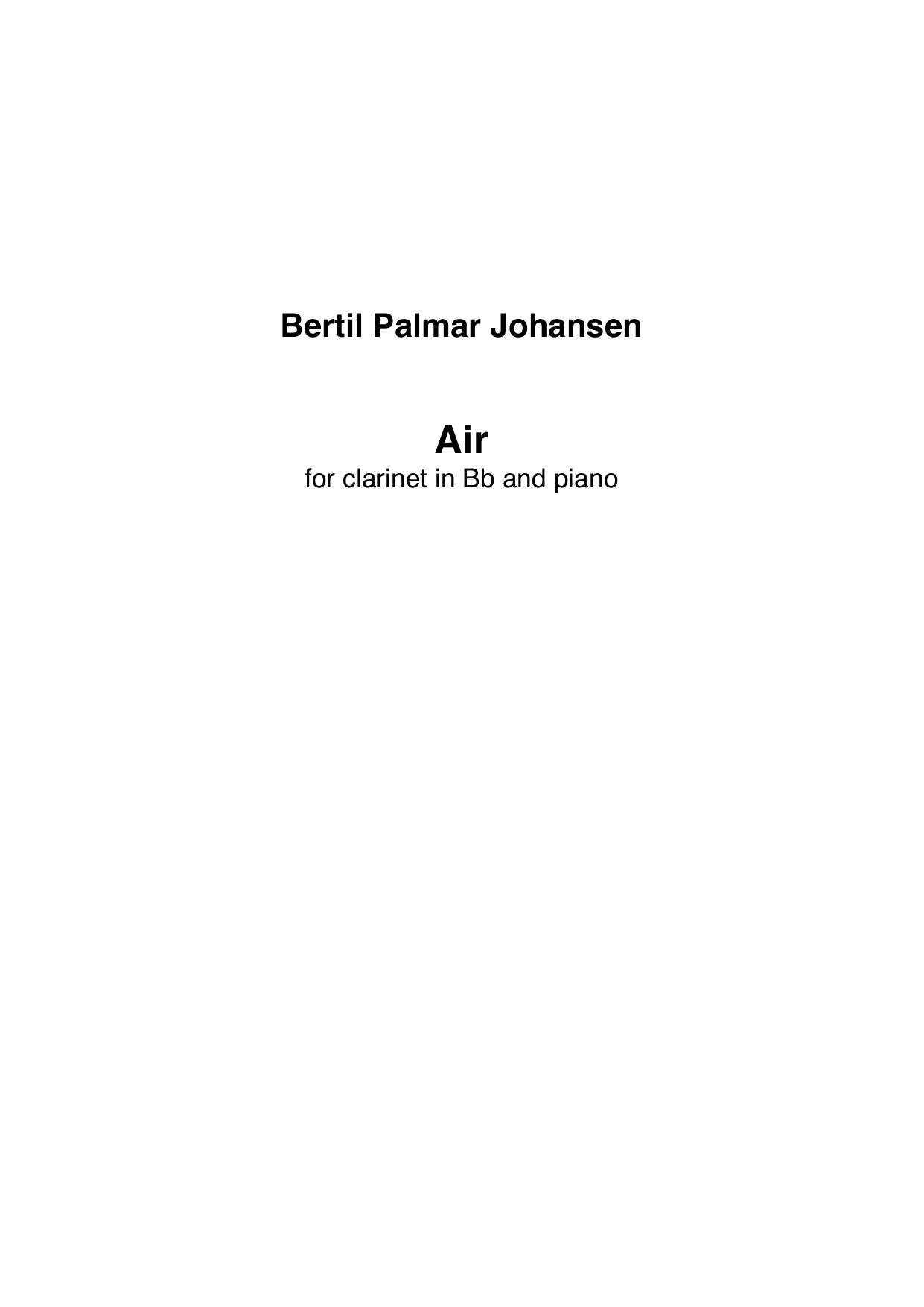 Air - for clarinet in Bb and piano
