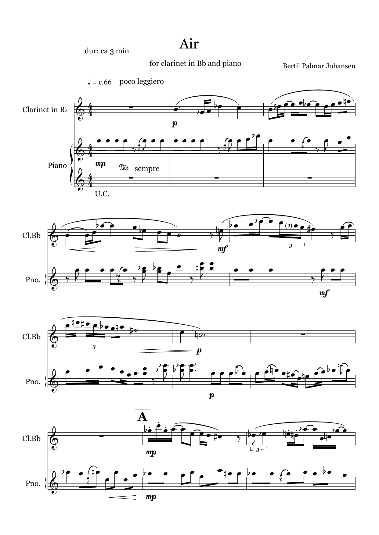 Air - for clarinet in Bb and piano - Image 3