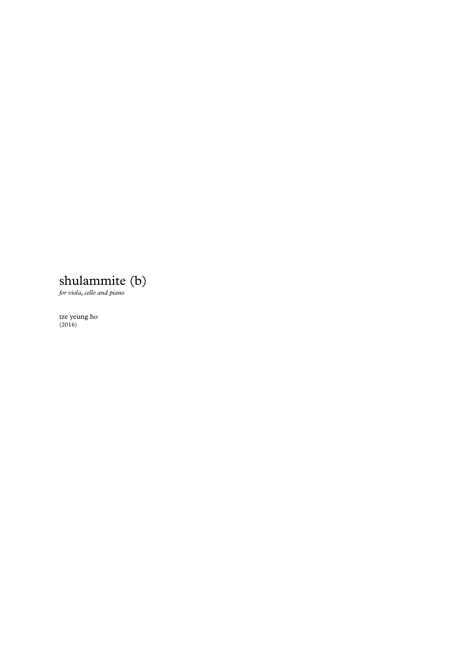 Shulammite (b) - for viola, cello and piano