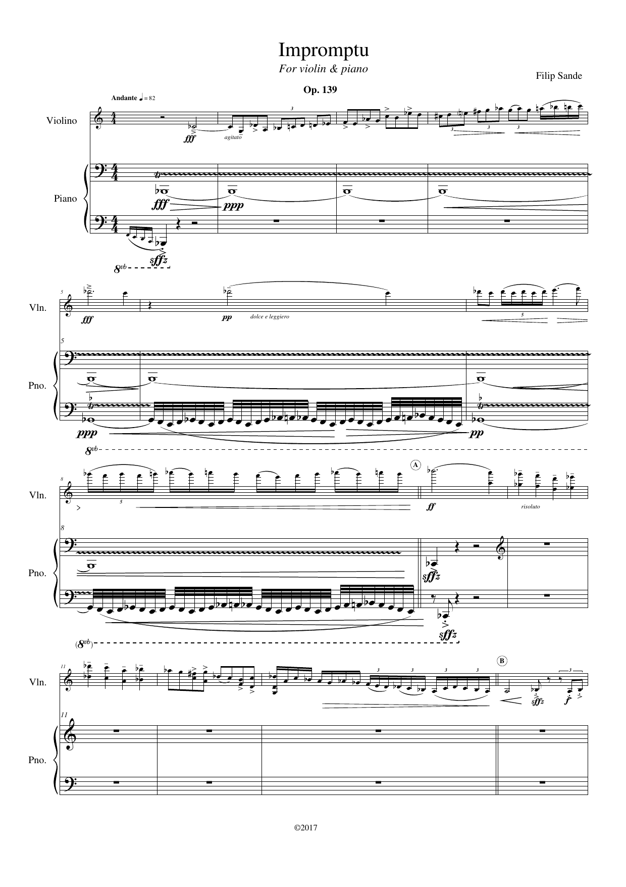 Impromptu - For violin & piano, op. 139 - Image 3