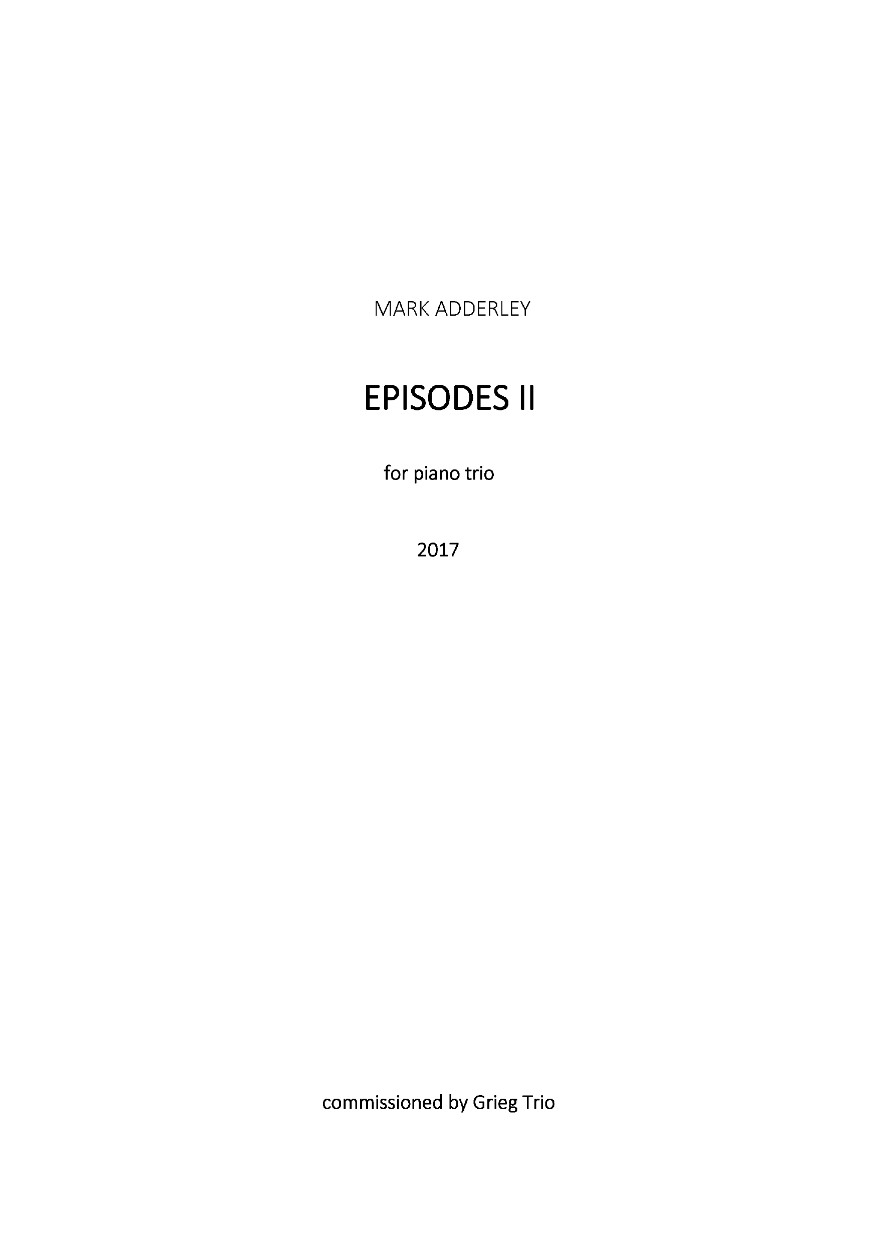 Episodes II - Piano Trio