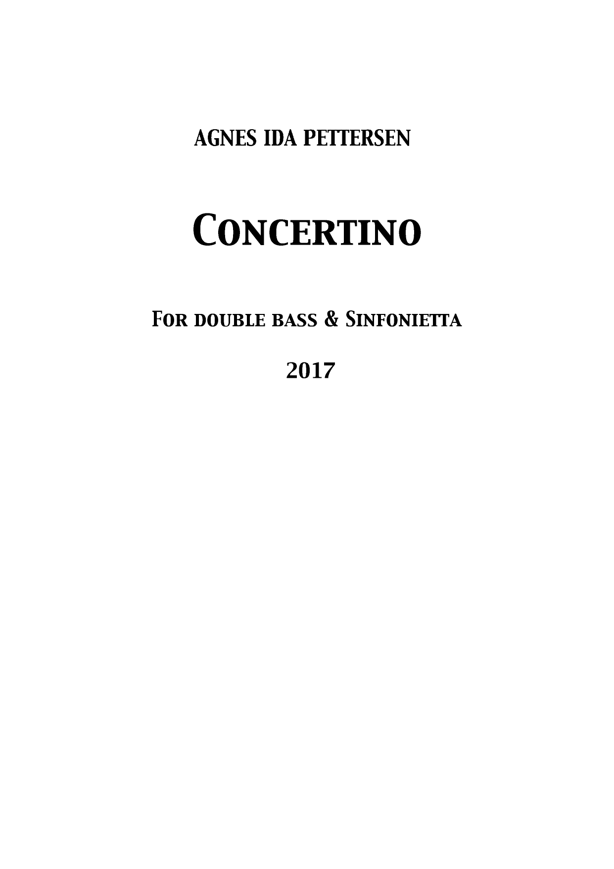 Concertino - for double bass & sinfonietta