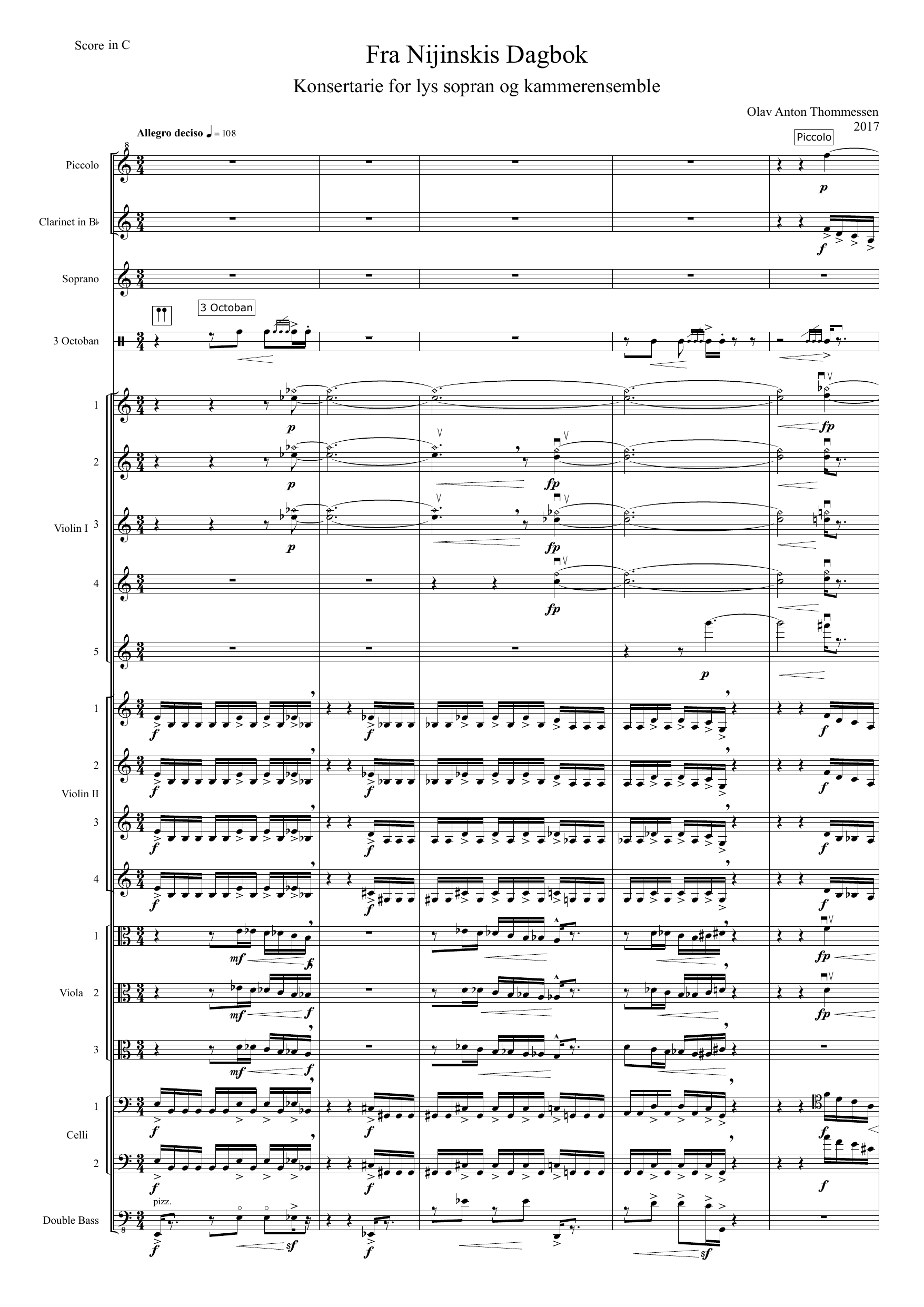 Fra Nijinskis dagbok - Konsertarie for lys sopran og kammerensemble