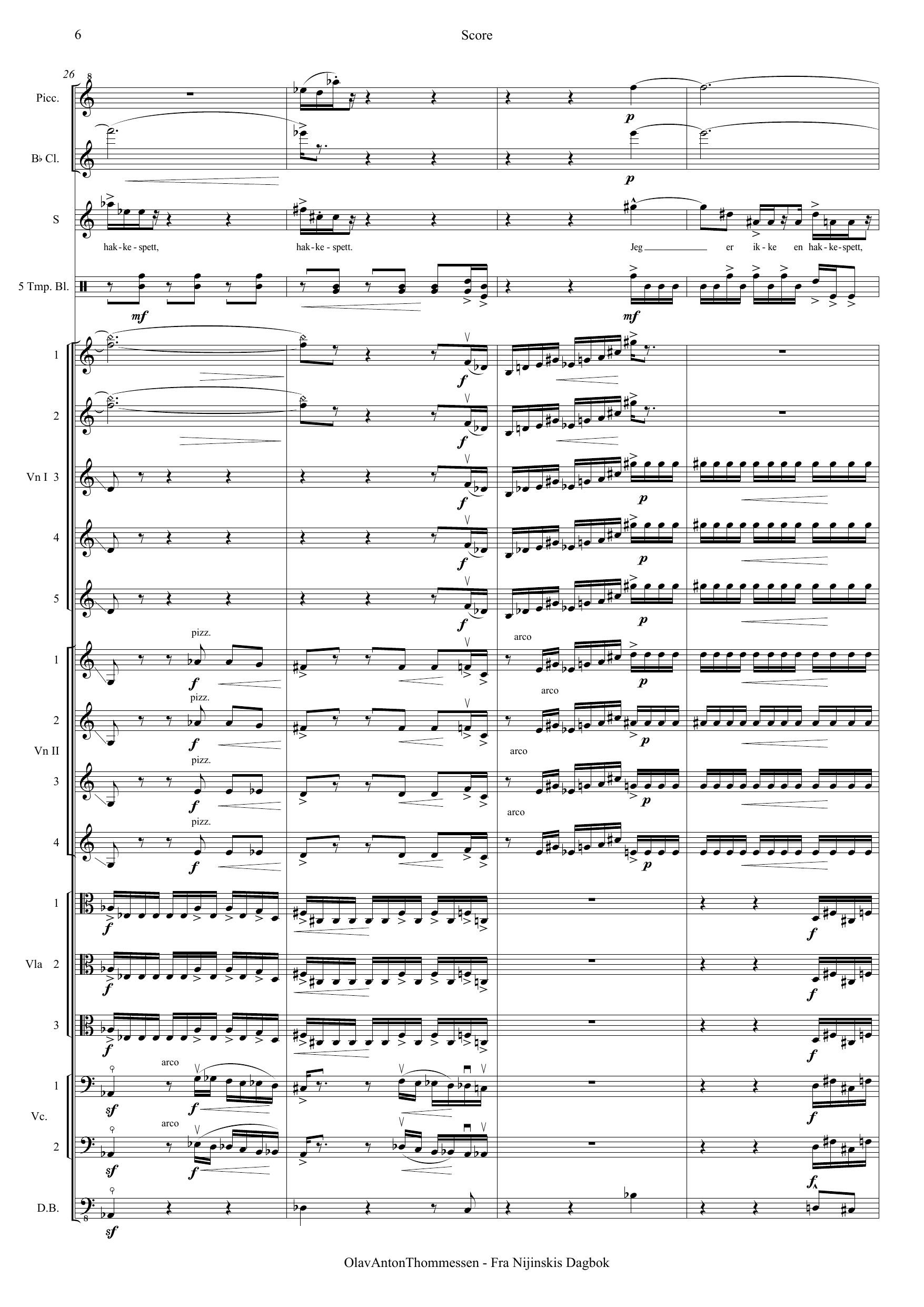 Fra Nijinskis dagbok - Konsertarie for lys sopran og kammerensemble - Bilde 6