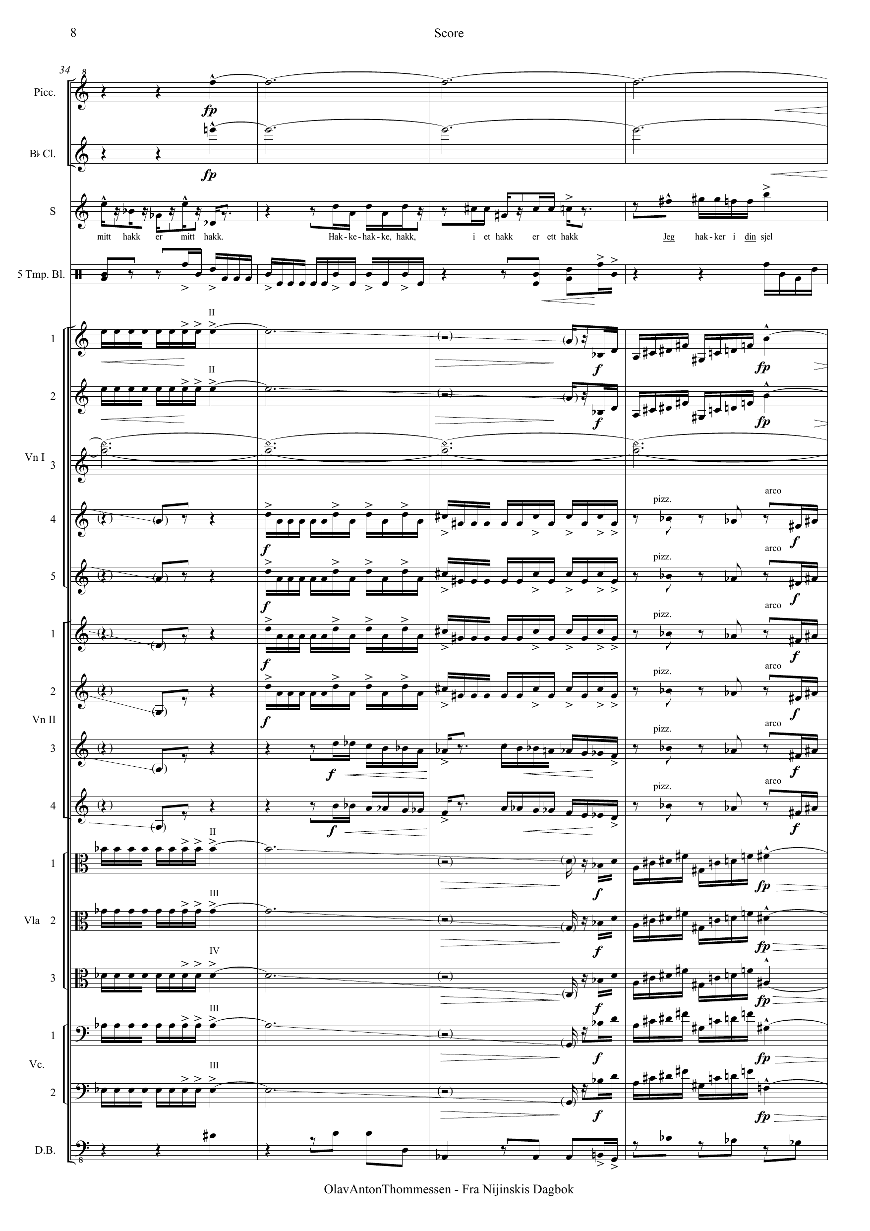 Fra Nijinskis dagbok - Konsertarie for lys sopran og kammerensemble - Bilde 8