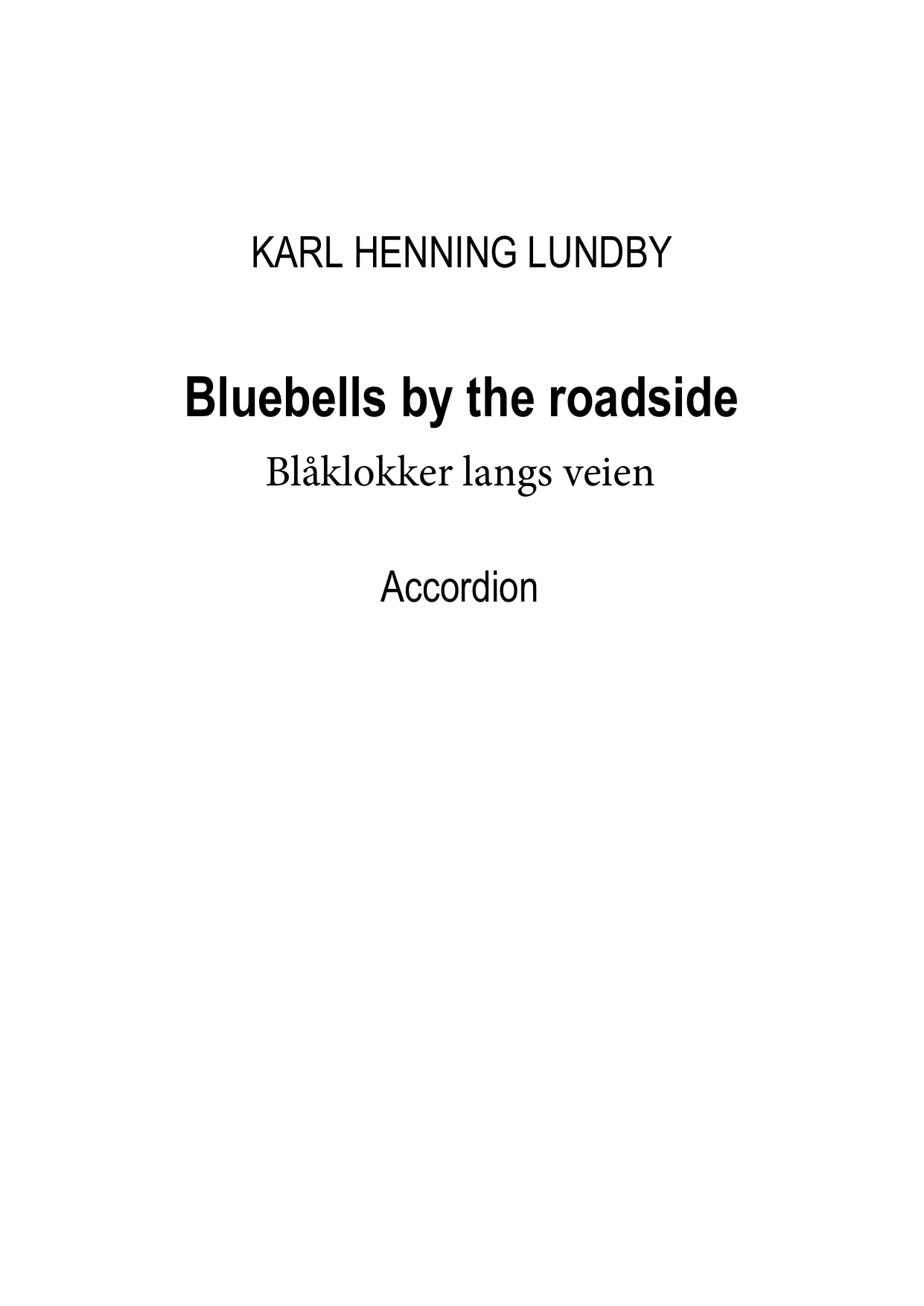 Bluebells by the roadside - for accordion,  Op. 214