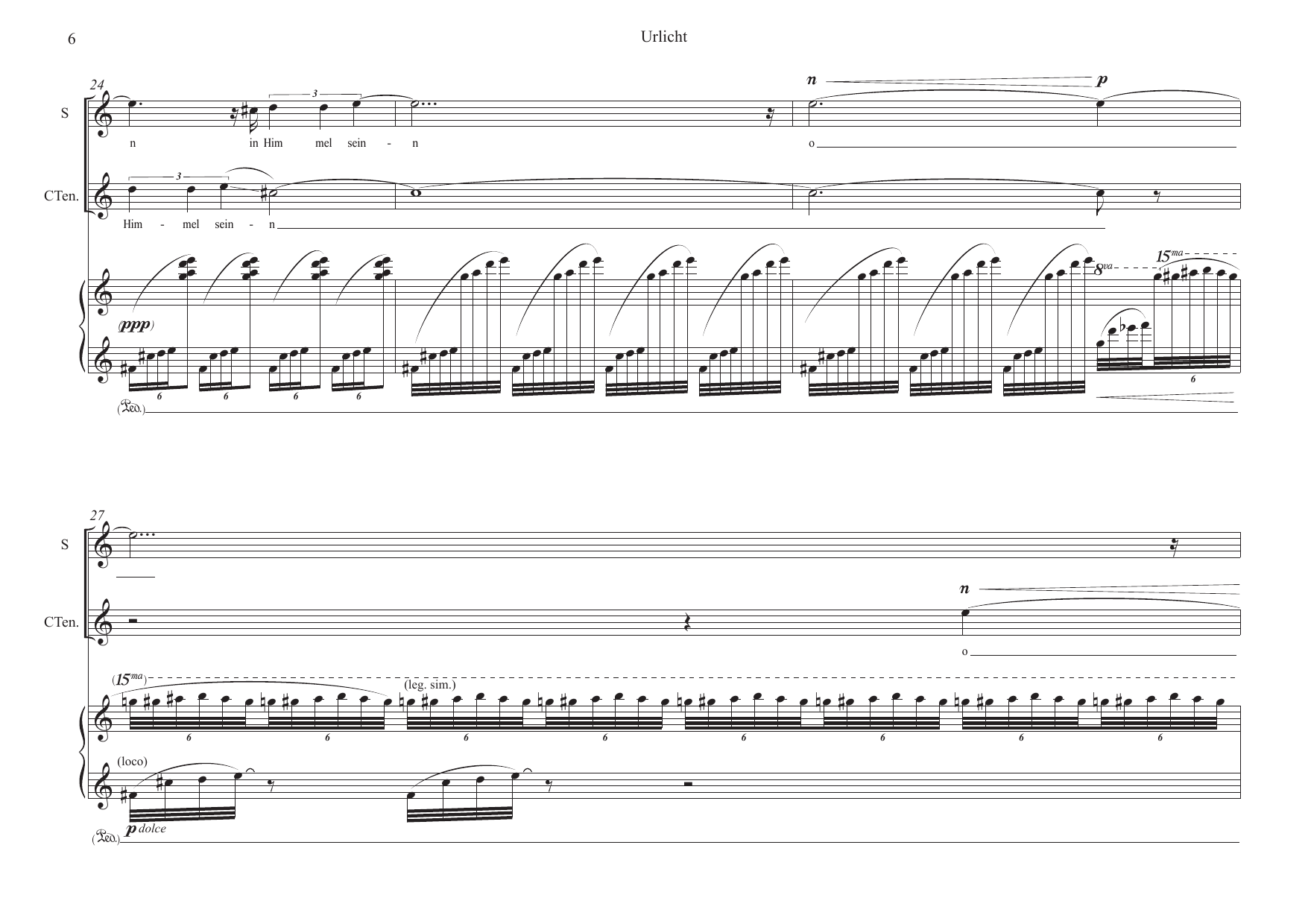 Urlicht - for soprano (mezzo), counter tenor and piano <2016/2017/2021 - Image 6