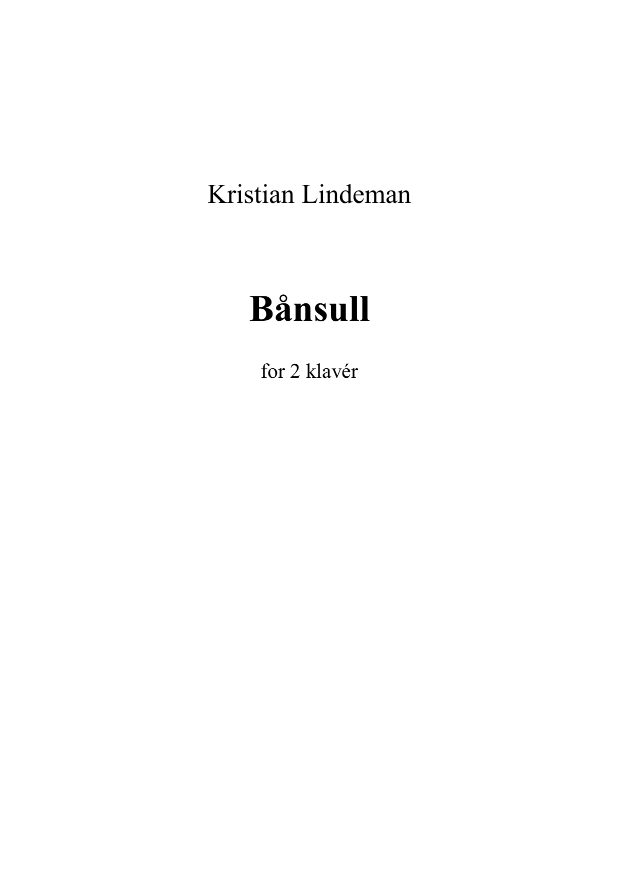 Bånsull - for 2 klavér