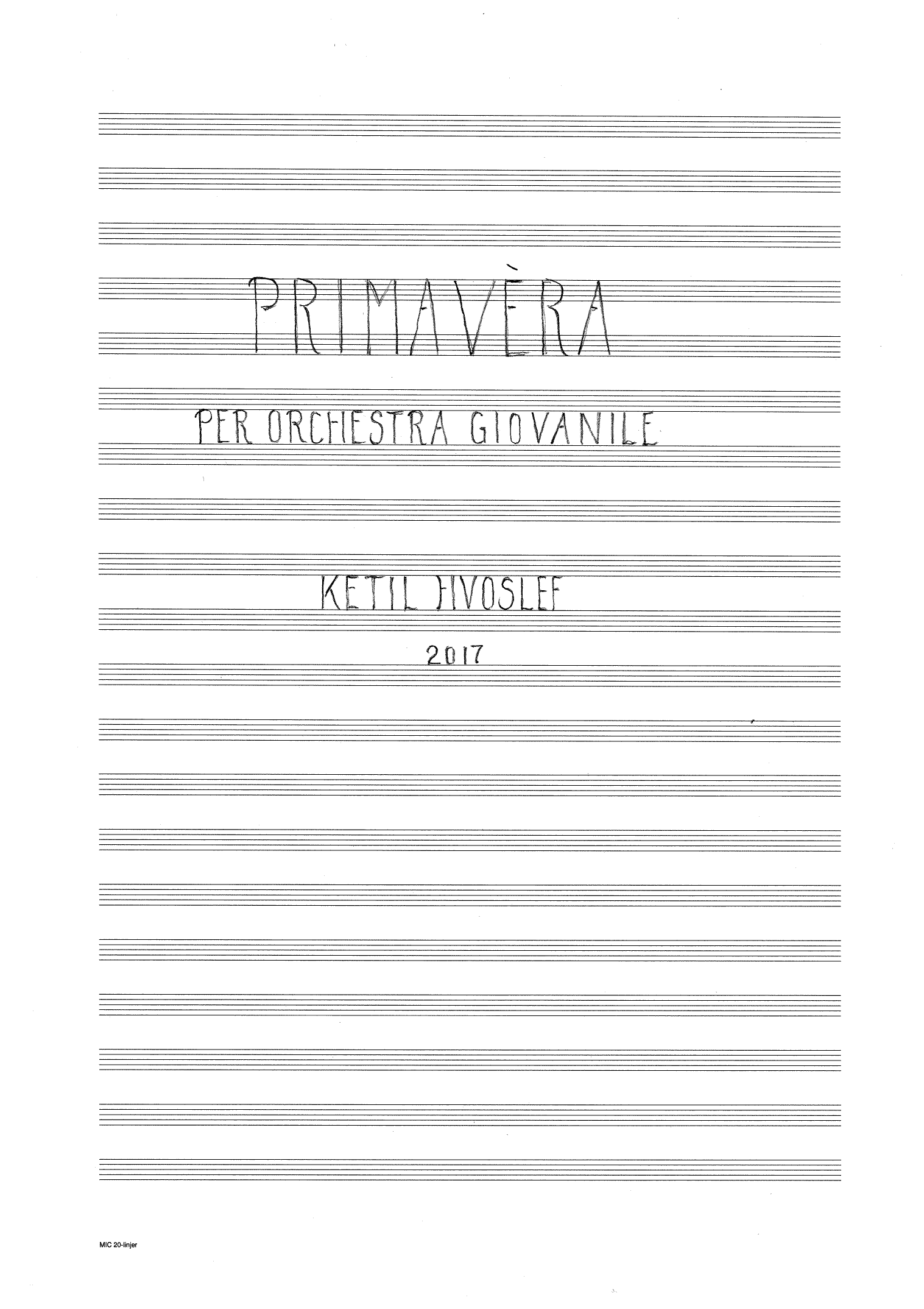 Primavéra - per orchestra giovanile