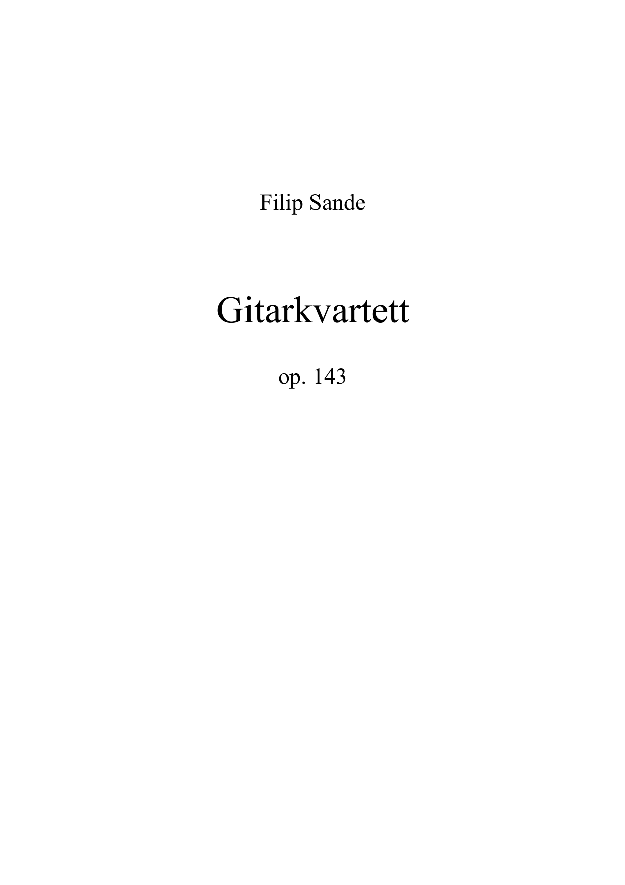 Gitarkvartett, op. 143