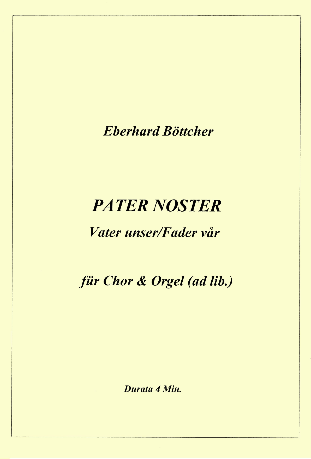 Pater Noster - Für Chor & Orgel (ad lib.)